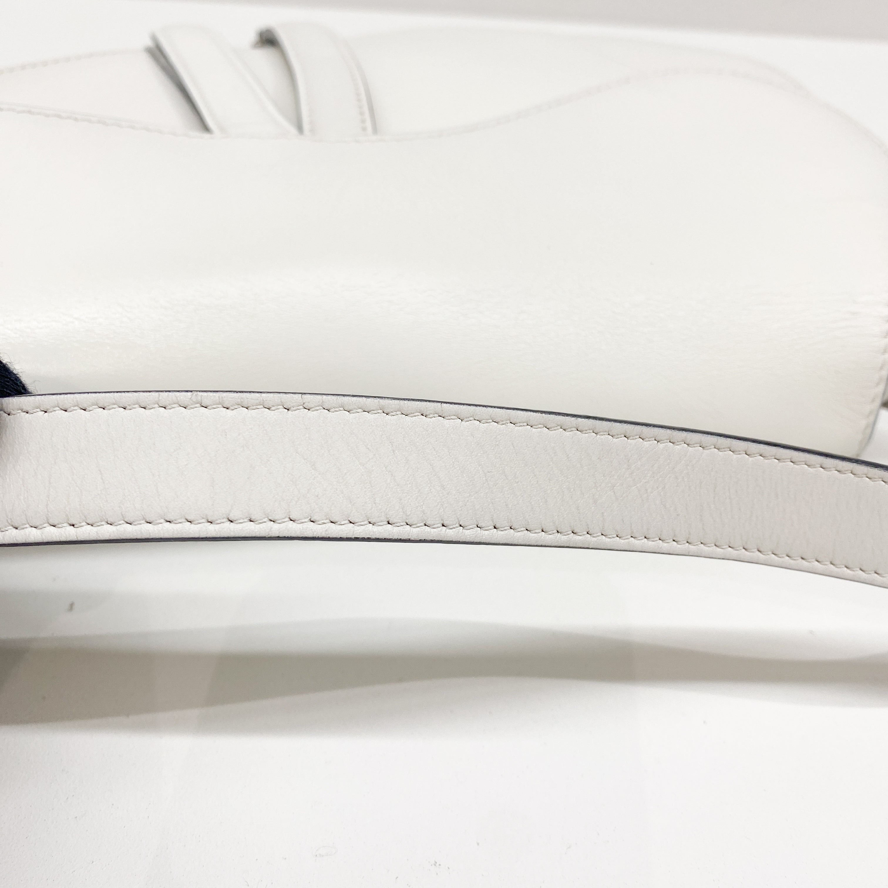 Saddle White Leather Bag