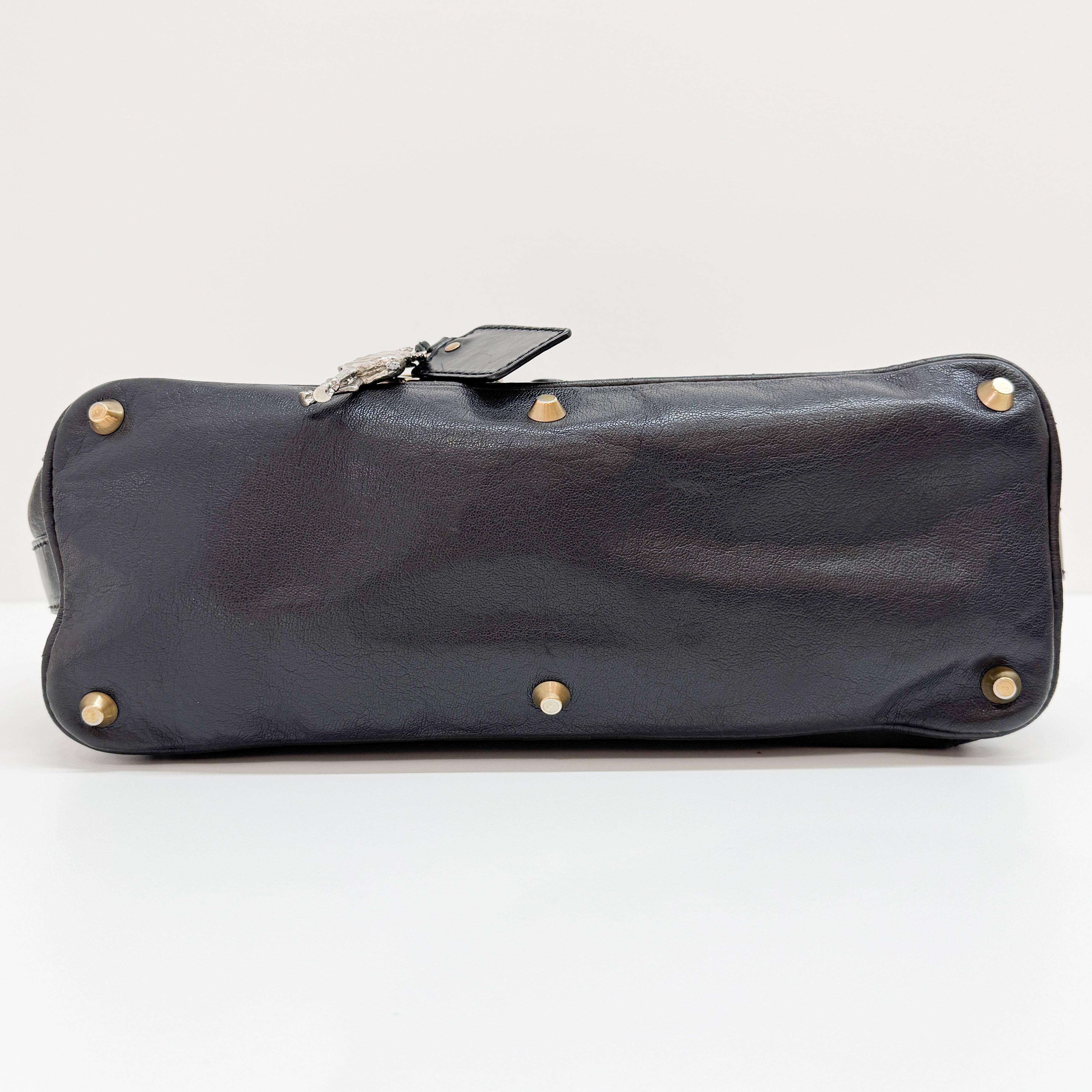 Kerala Black Leather Two Way Bag