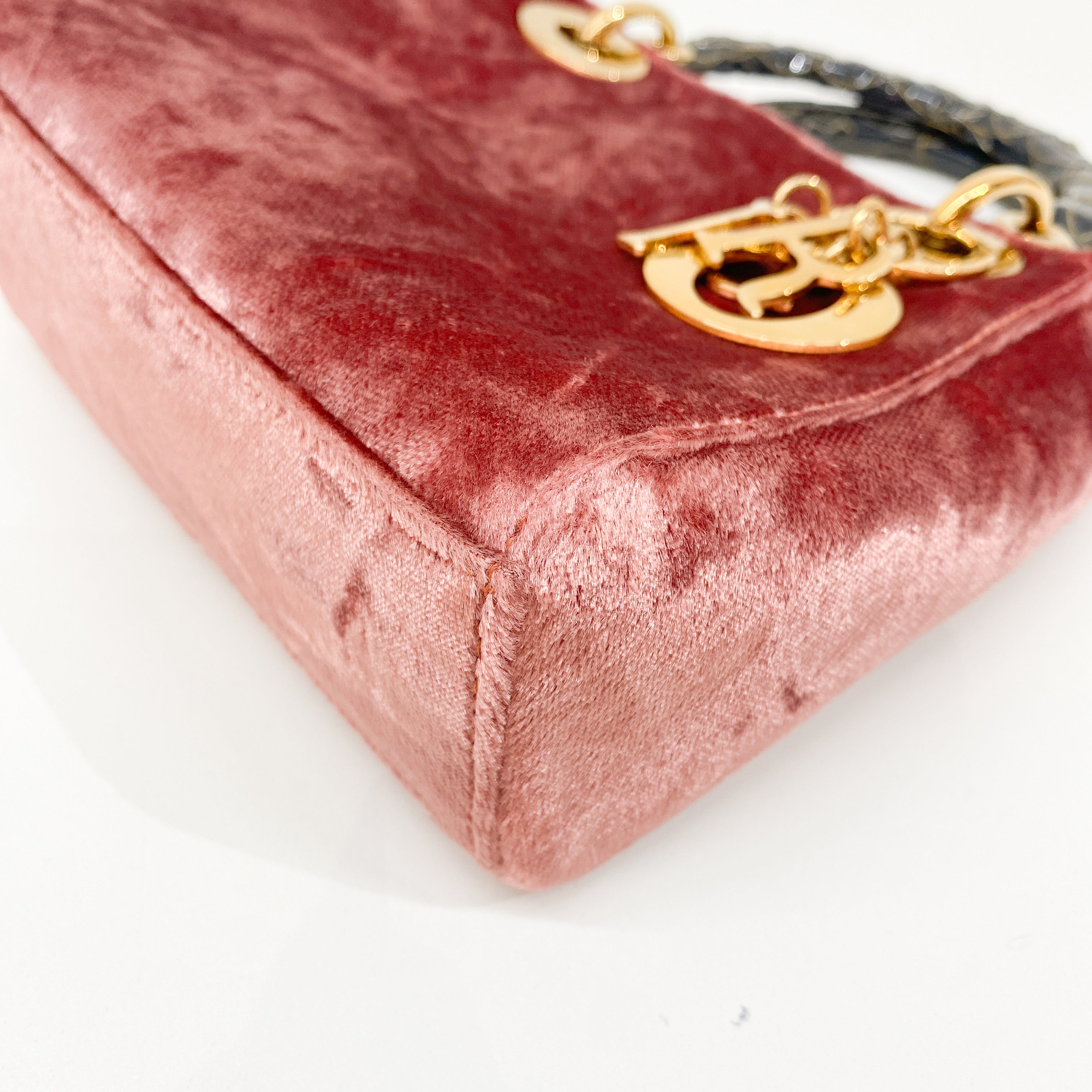 Vintage Pink Velvet Mini Hand Bag