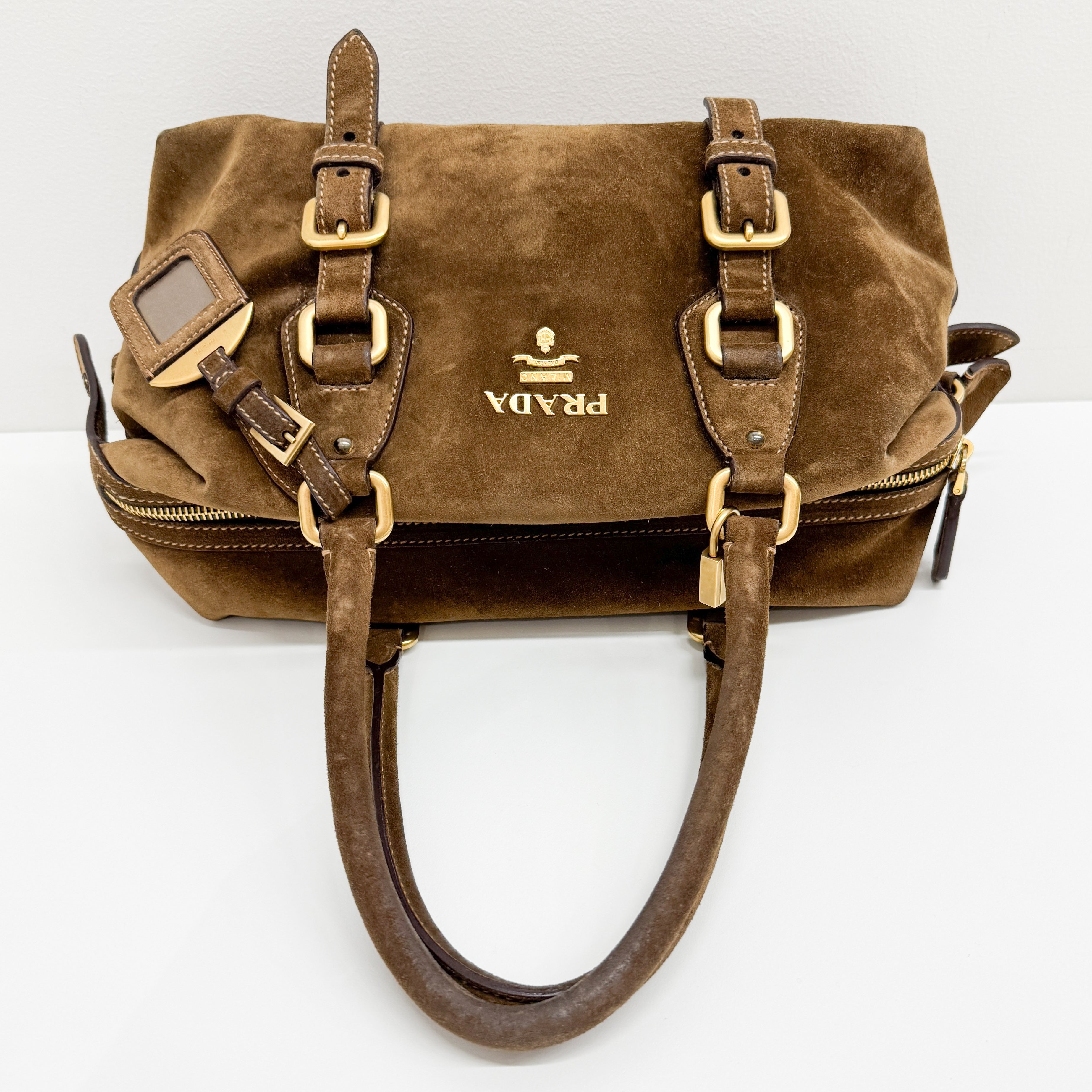 Vintage Brown Suede Hand Bag