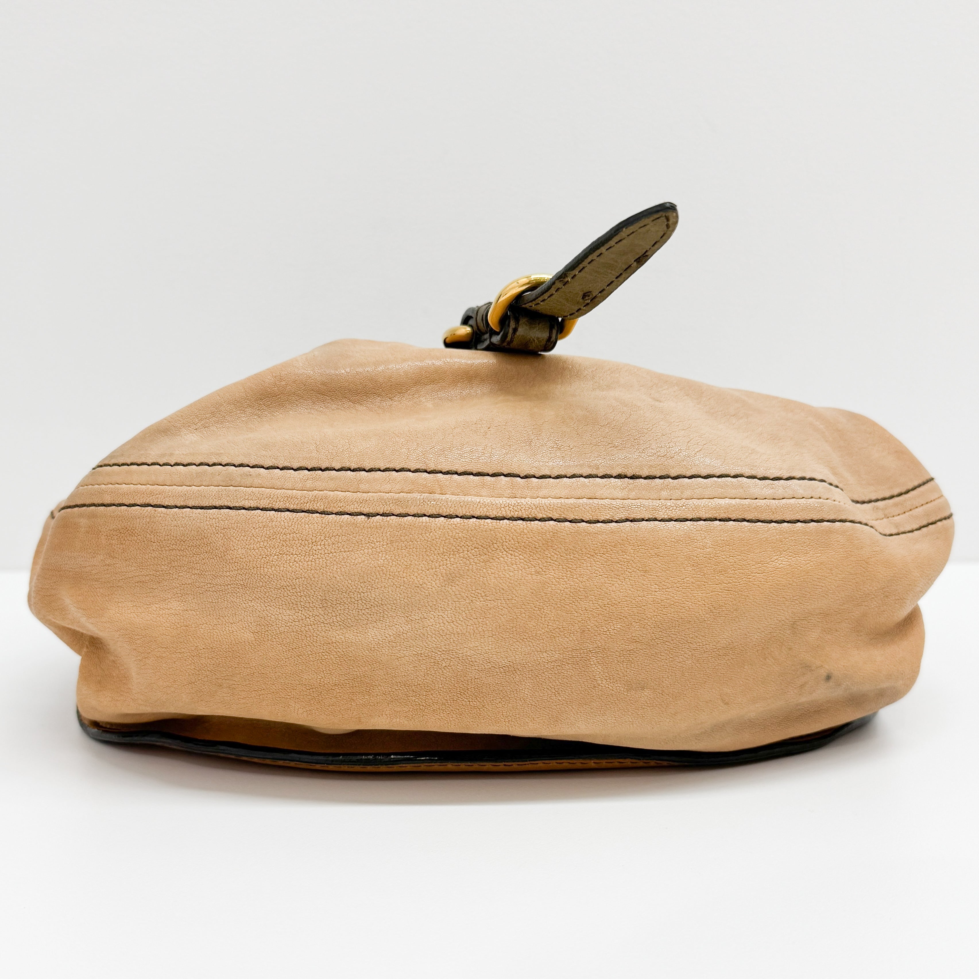 Archive Grey Ostrich Brown Leather Two Way Bag