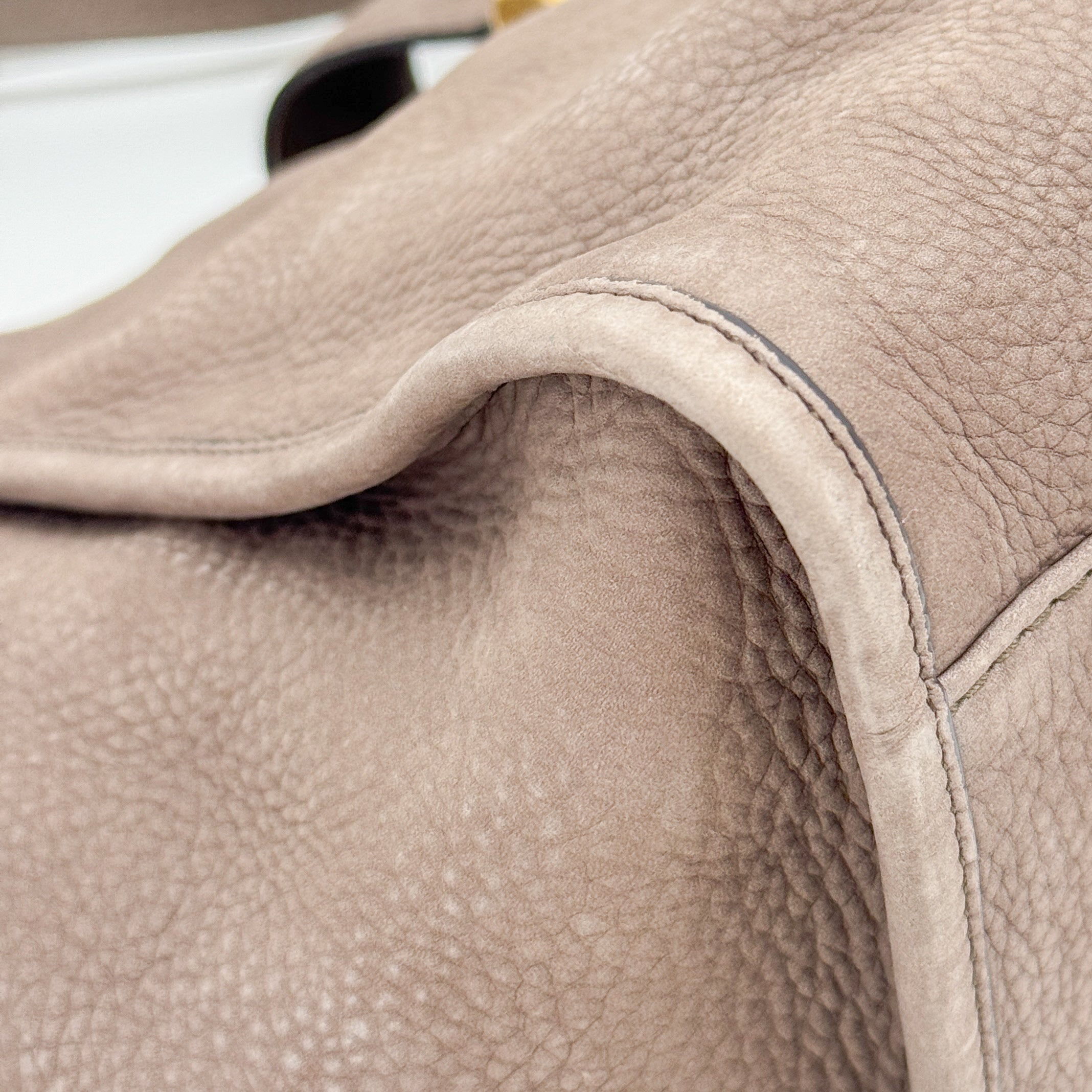 Stirrup Brown Nubuck Leather Shoulder Bag