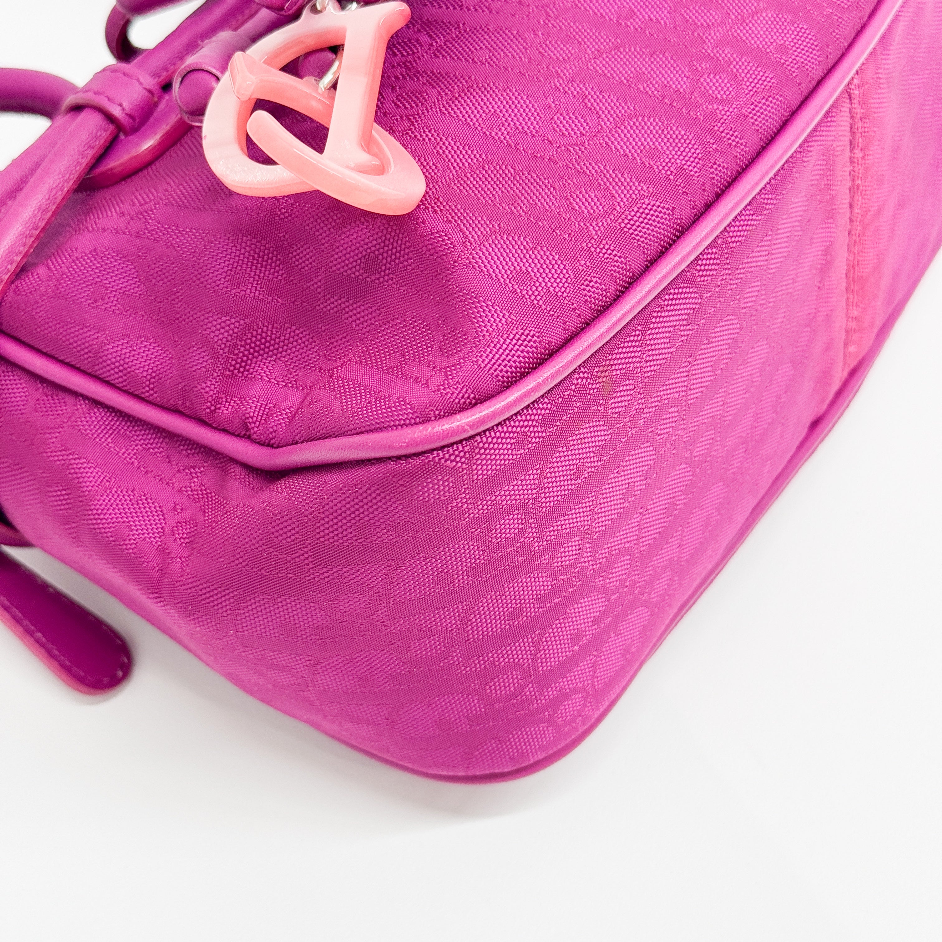 Trotter Fuchsia Canvas Shoulder Bag