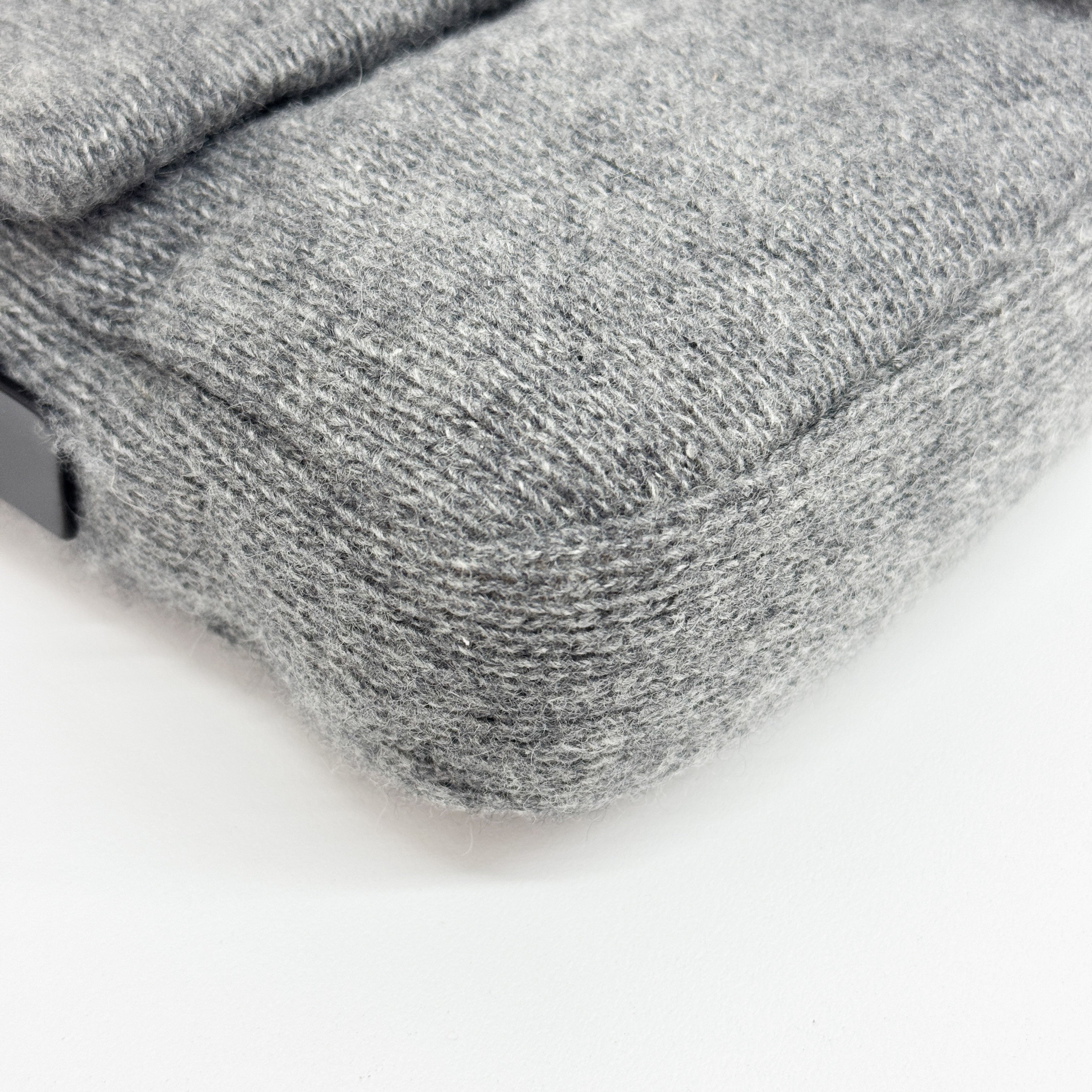 Baguette Grey Wool Shoulder Bag