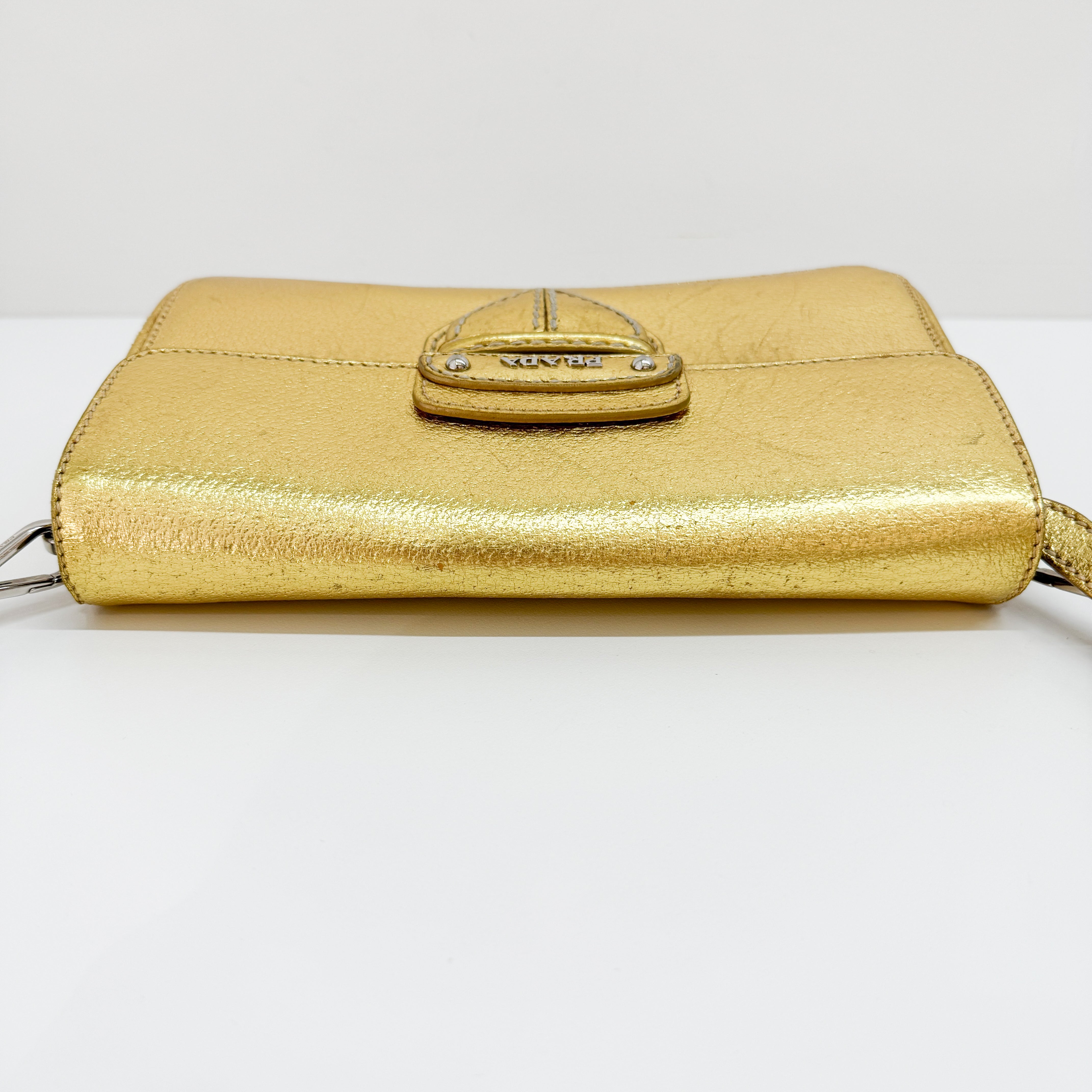 Gold Leather Shoulder Bag