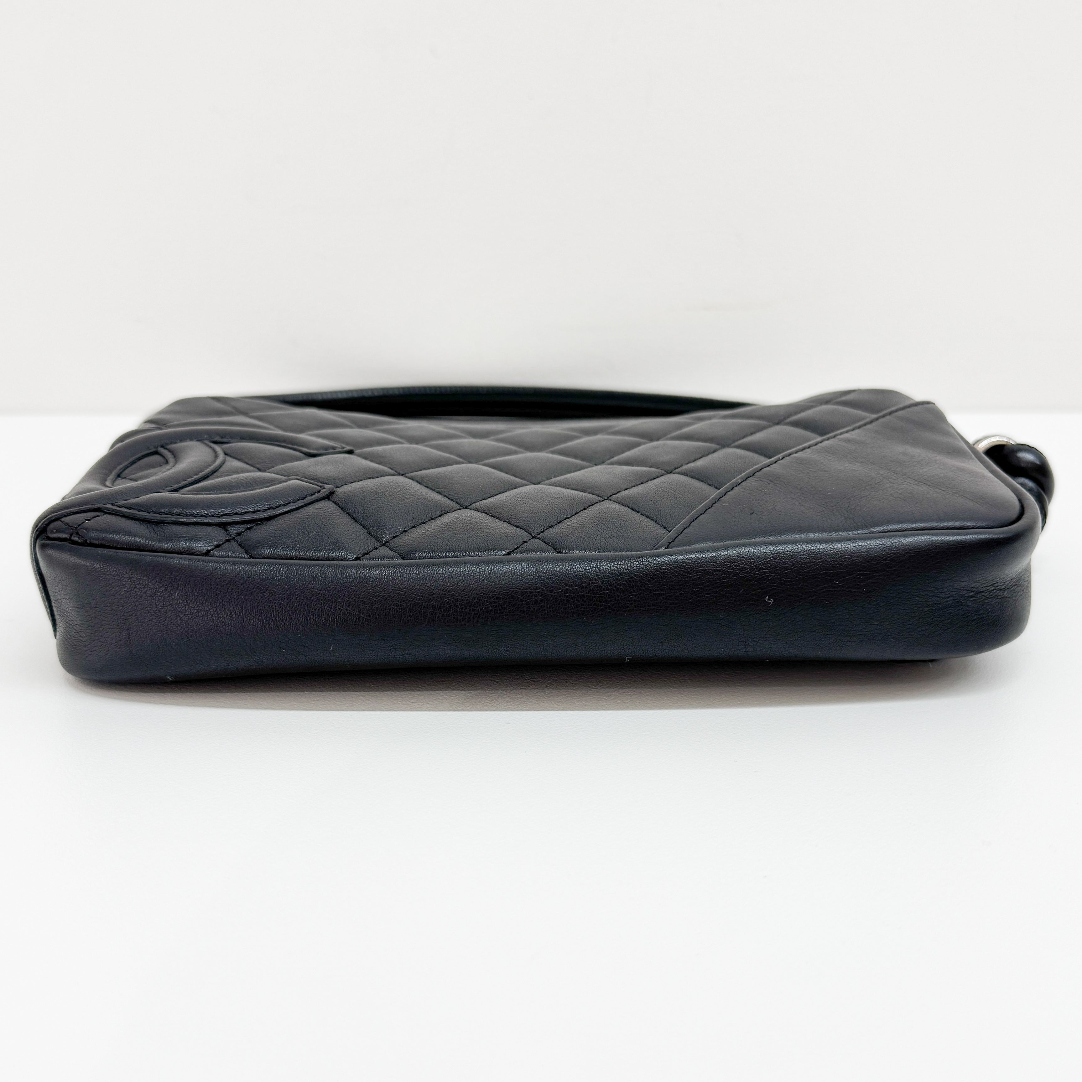 Cambon Black Leather Shoulder Bag