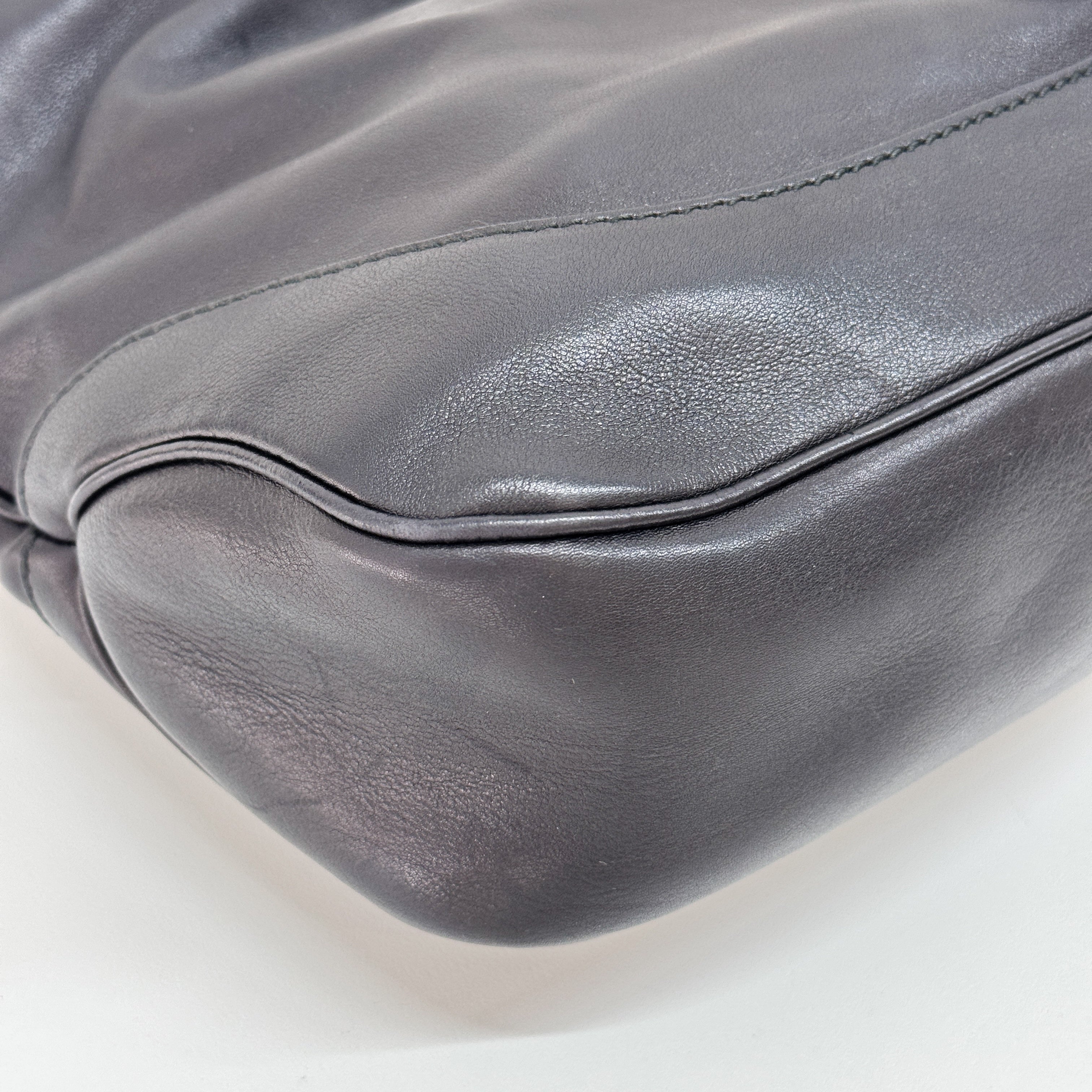 Jackie Black Leather Shoulder Bag