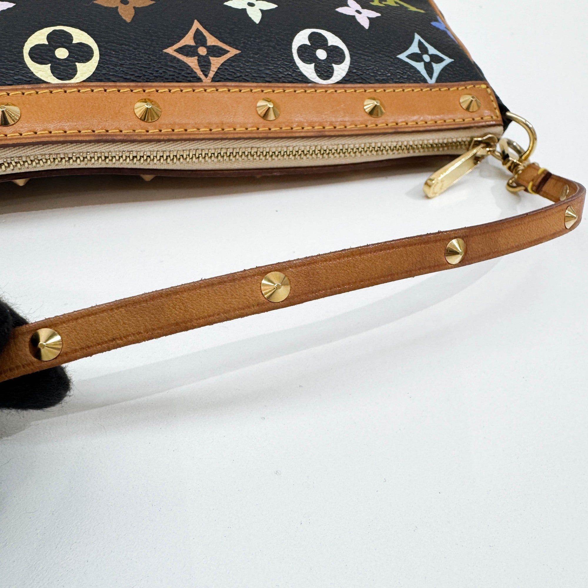 LV x Takashi Murakami Black Canvas Pochette Accessoire