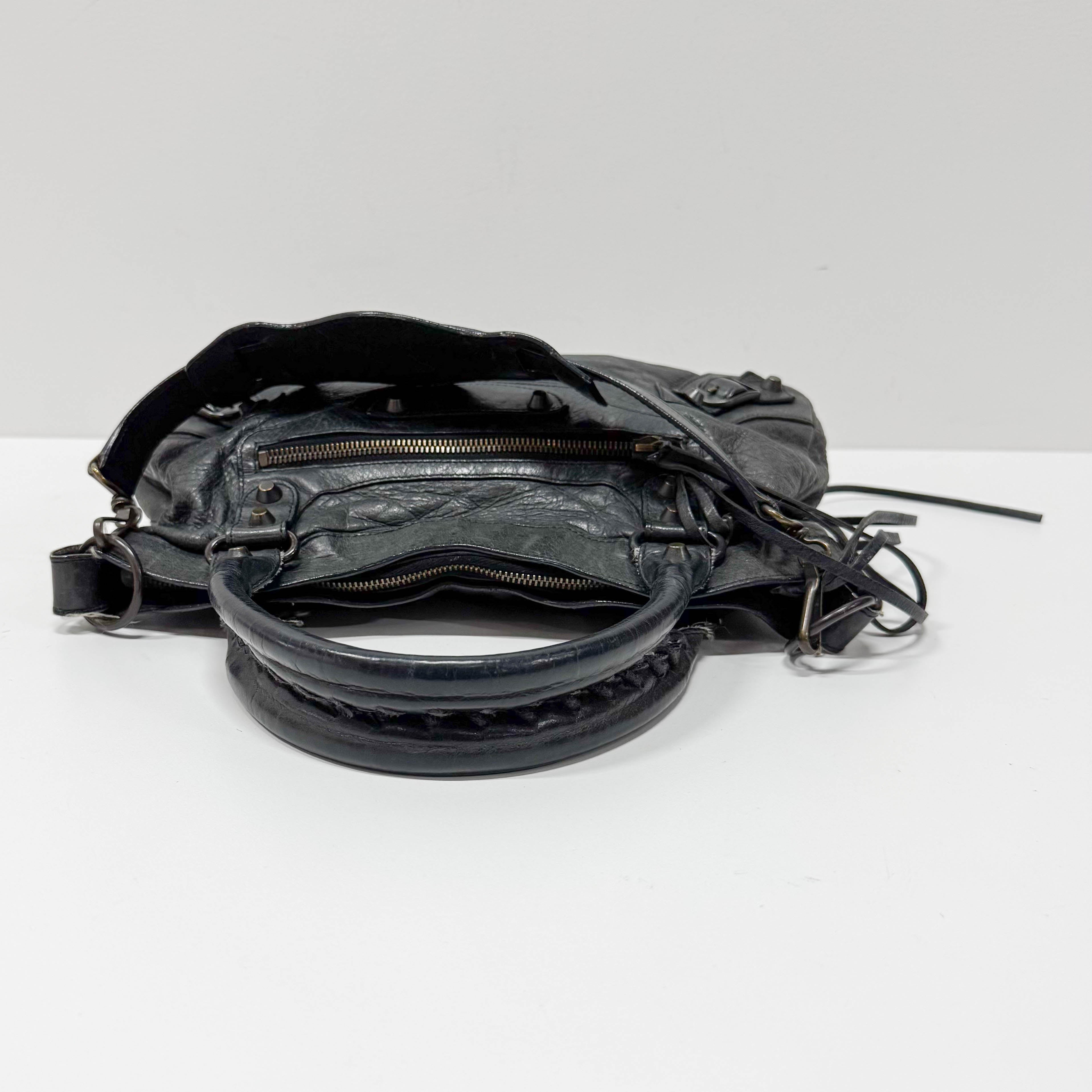 The First Black Calfskin Leather Handlebag