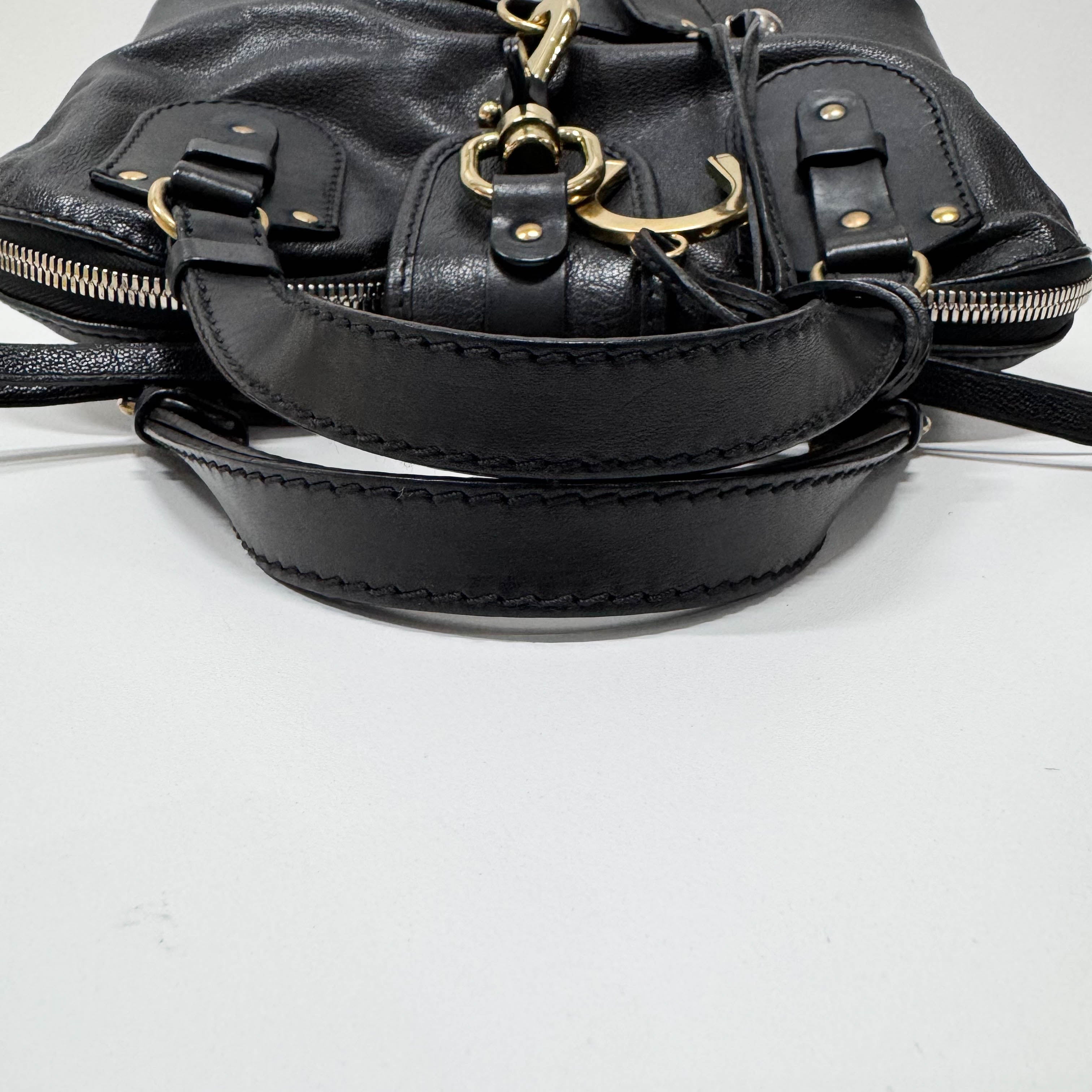 Kerala Black Leather Handbag