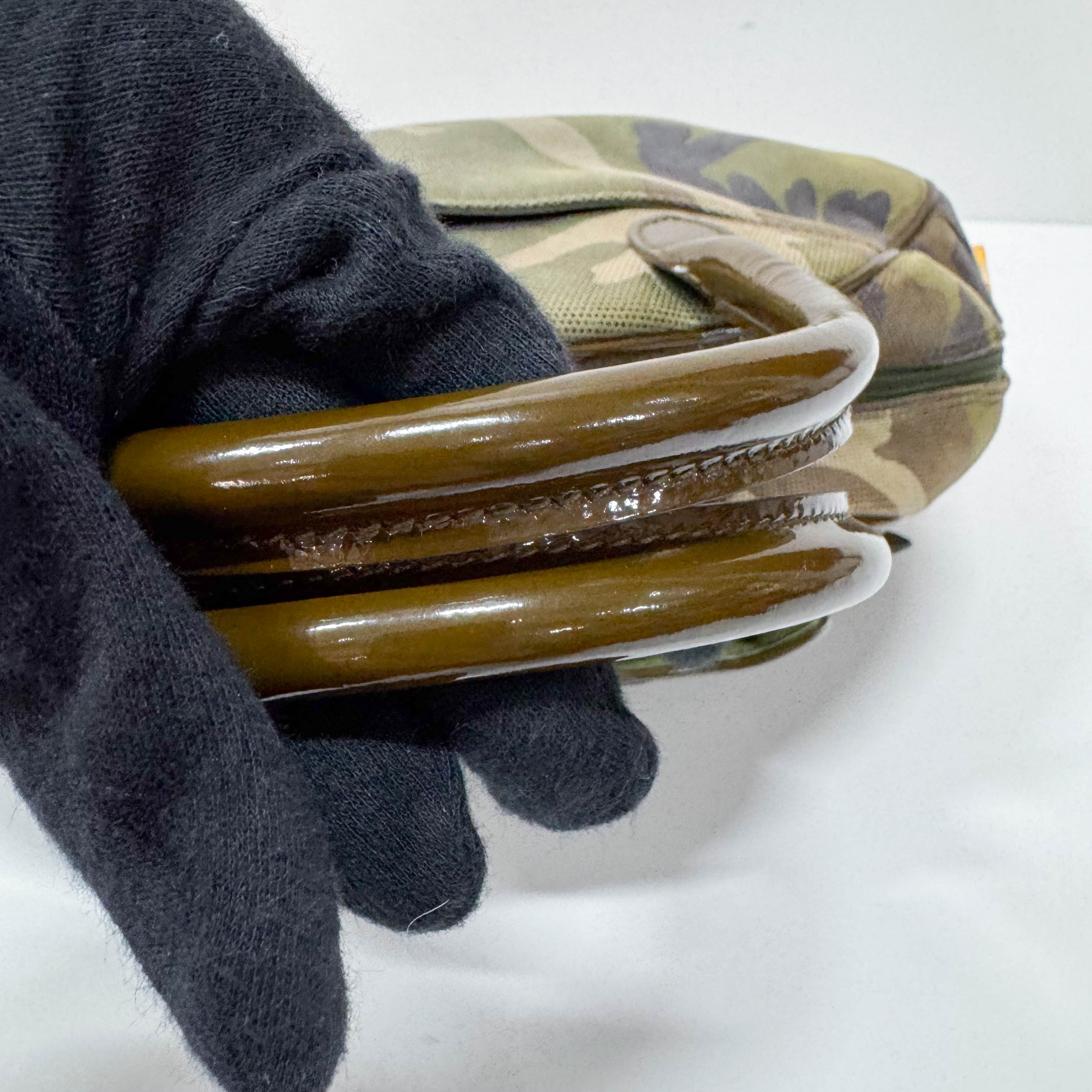 Vintage Green Camouflage Canvas Hand Bag