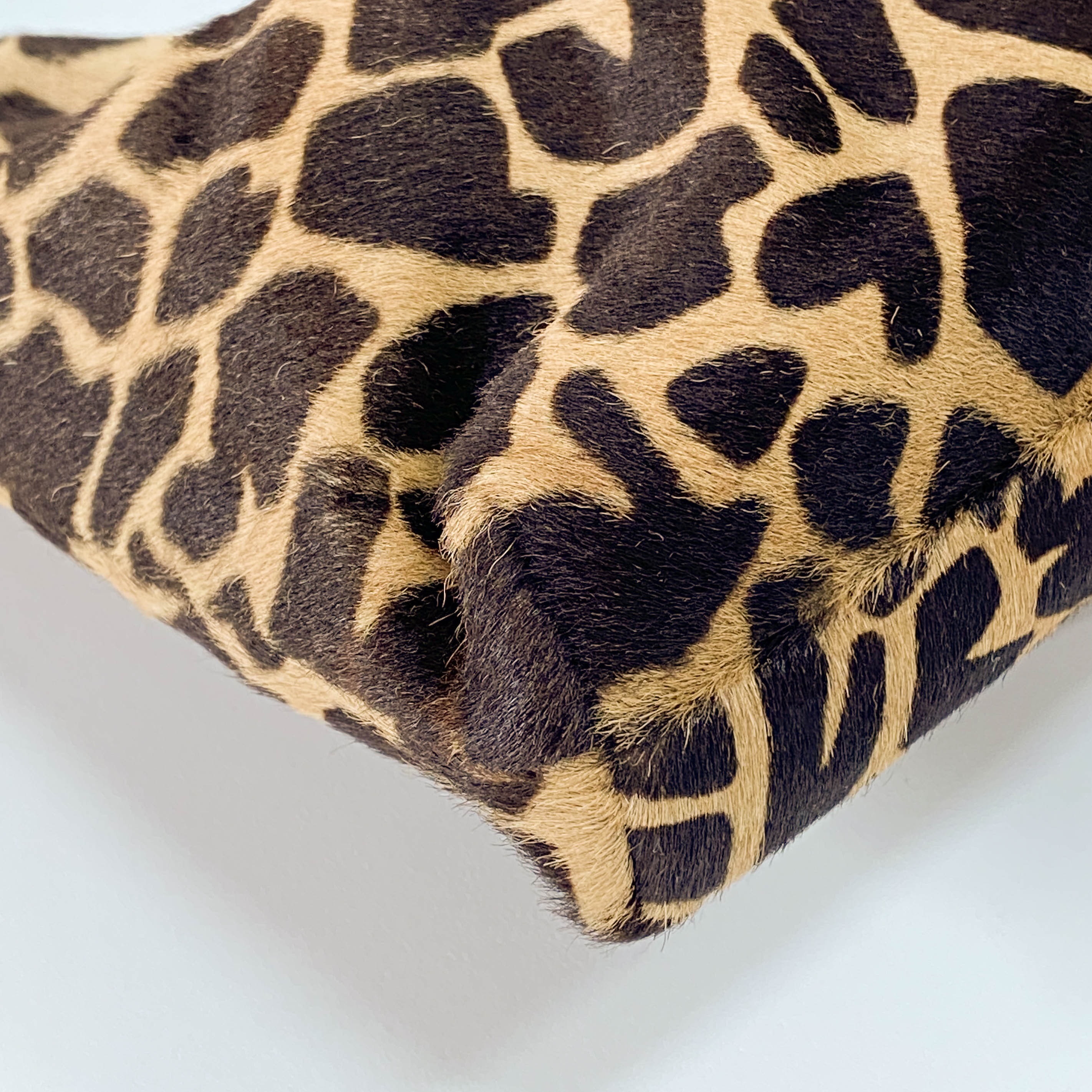 Zucca Giraffe Print Pony Hair Shoulder Bag