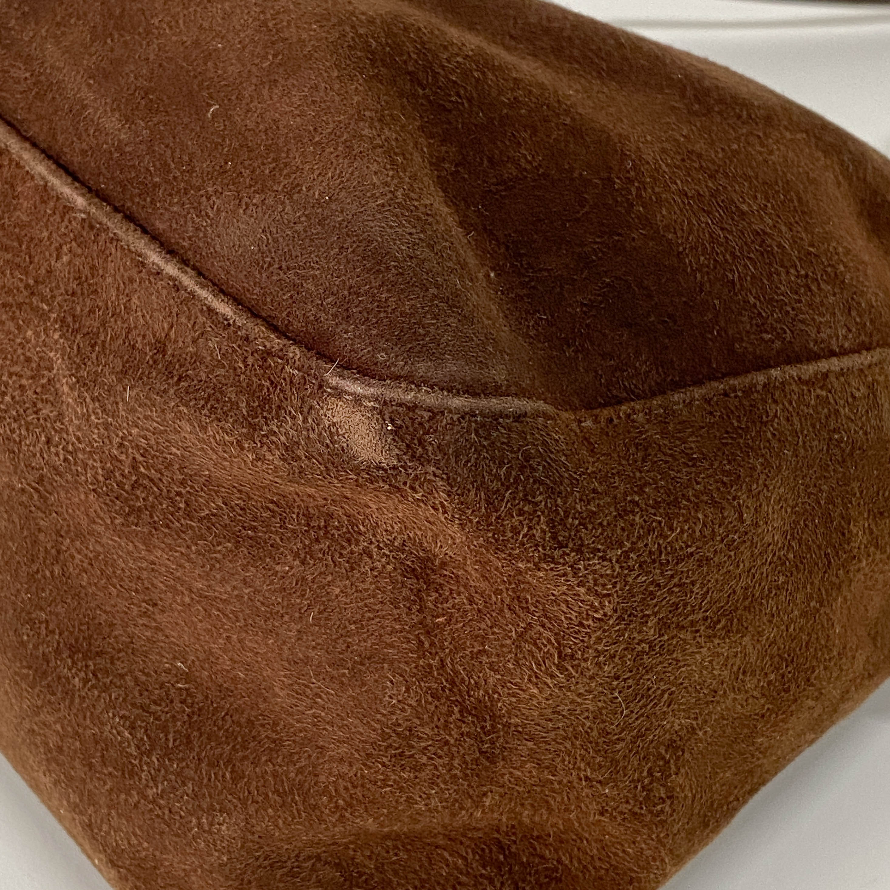 Vintage Brown Suede Shoulder Bag