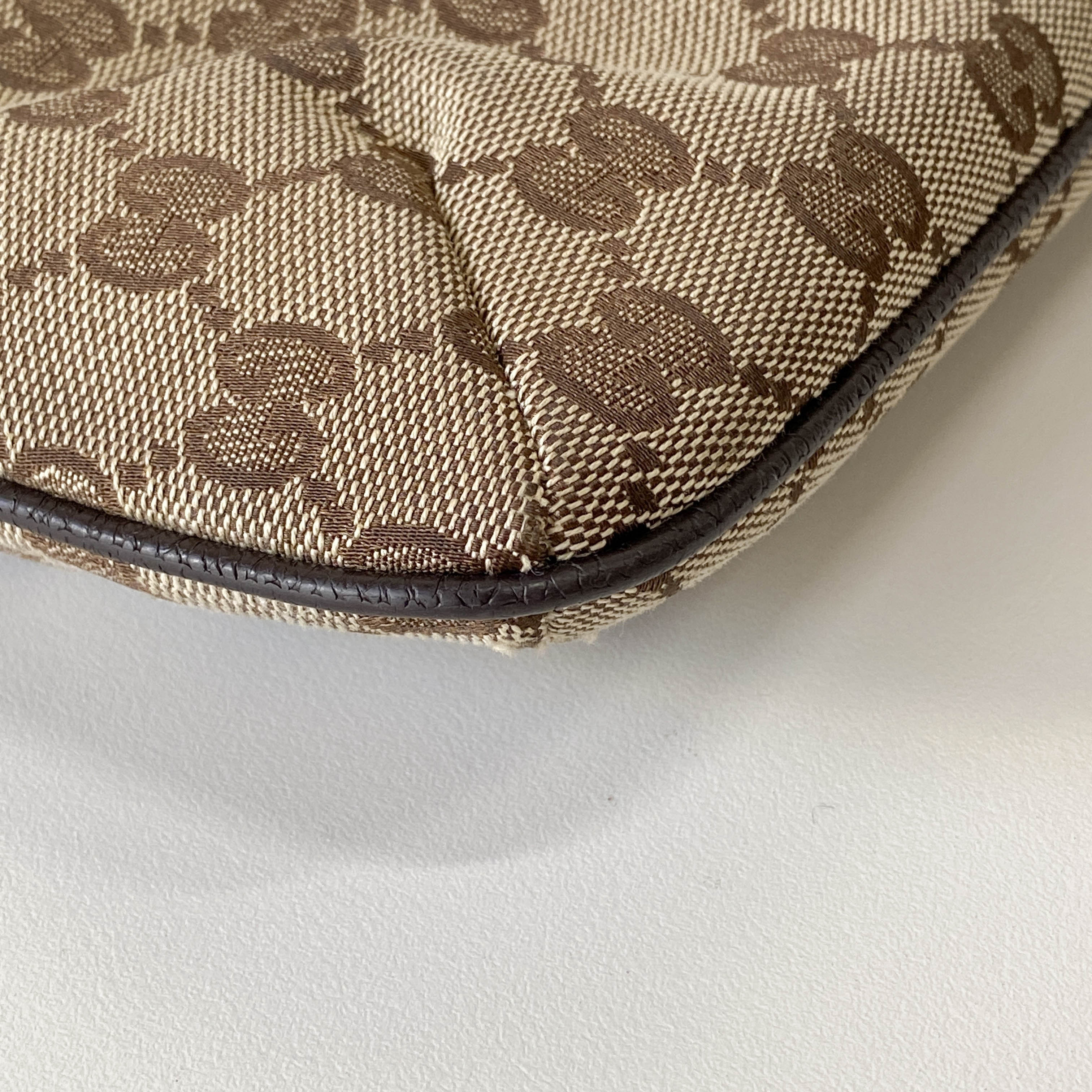 GG Beige/Brown Canvas Shoulder Bag