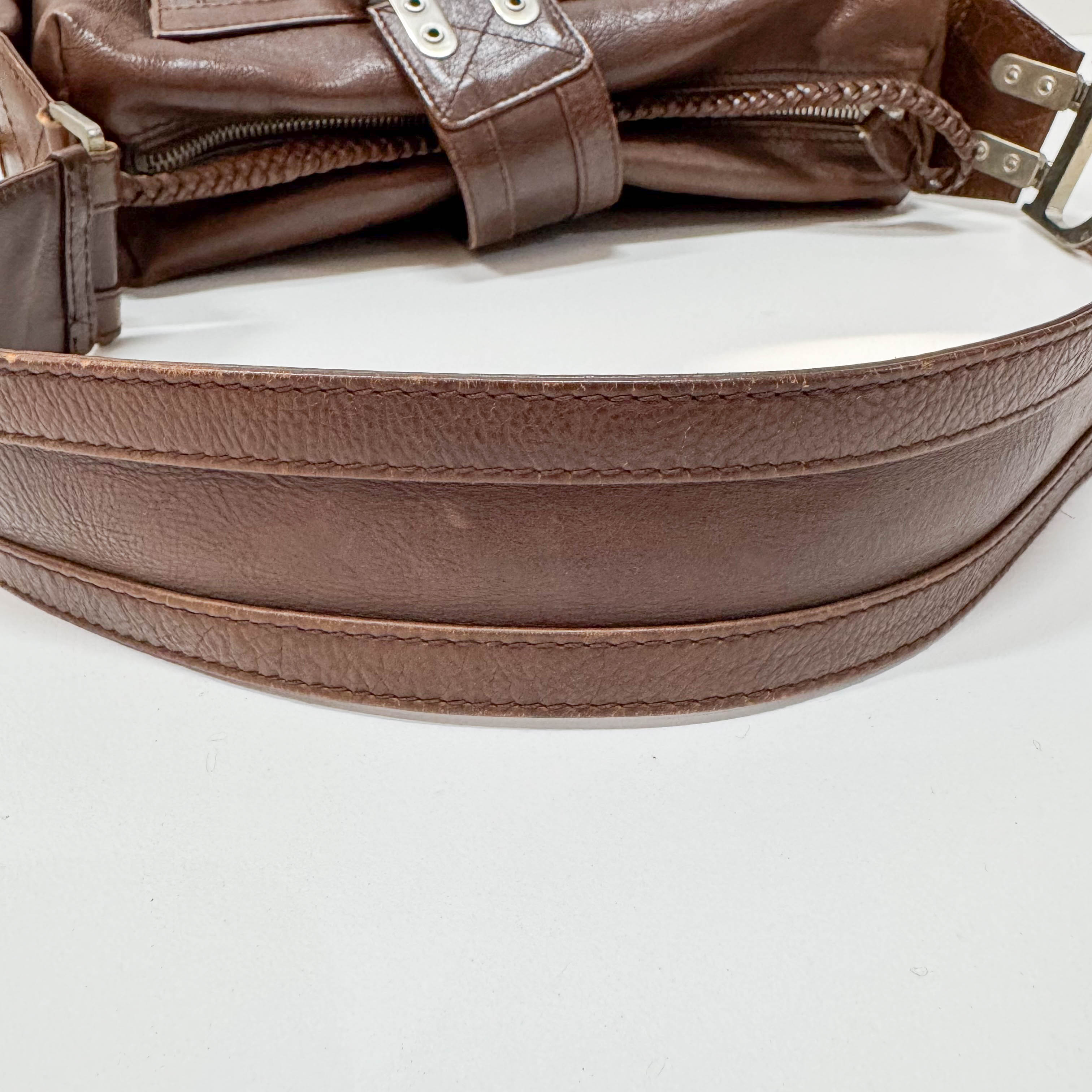 Flight Brown Leather Shoulder Bag