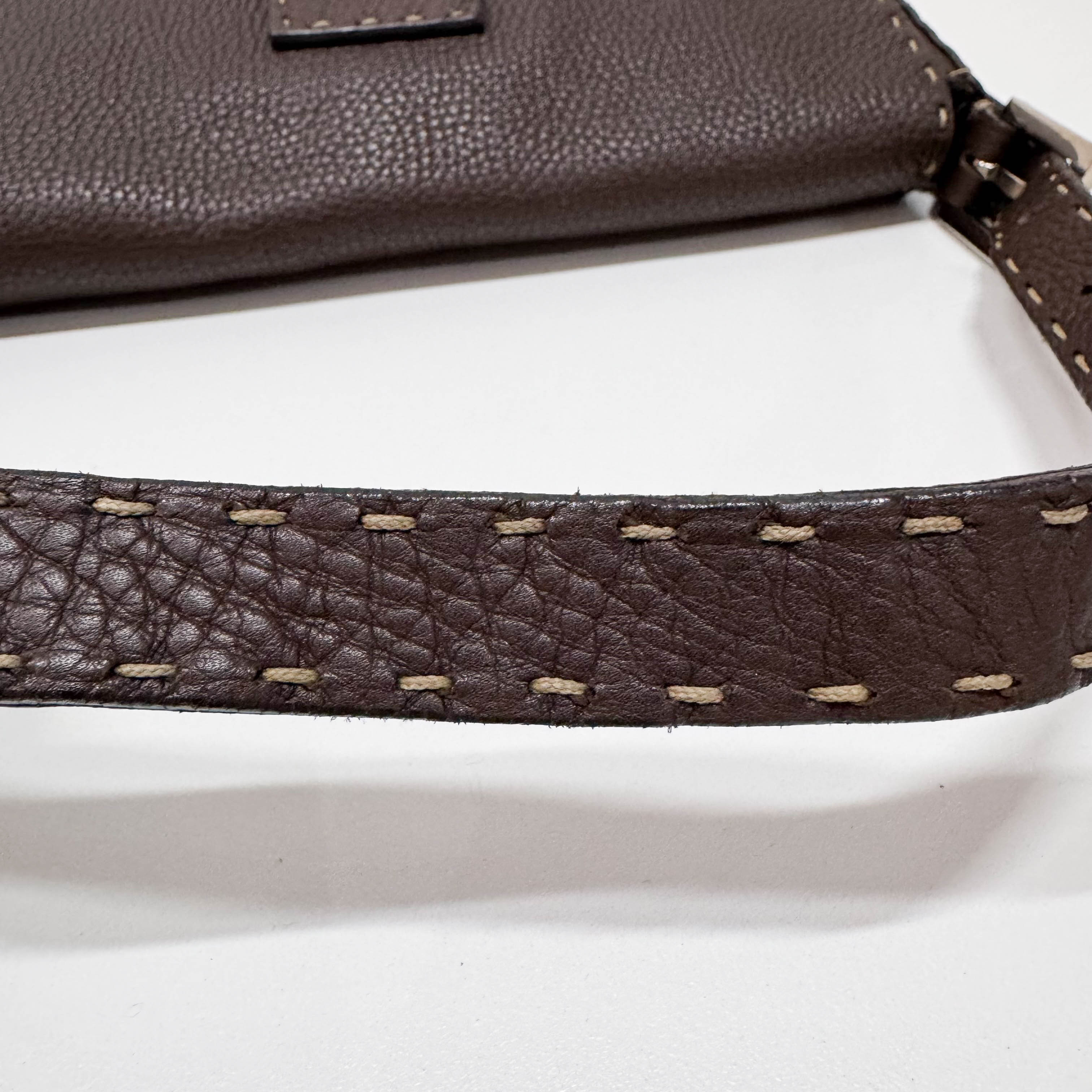 Selleria Baguette Brown Leather Shoulder Bag