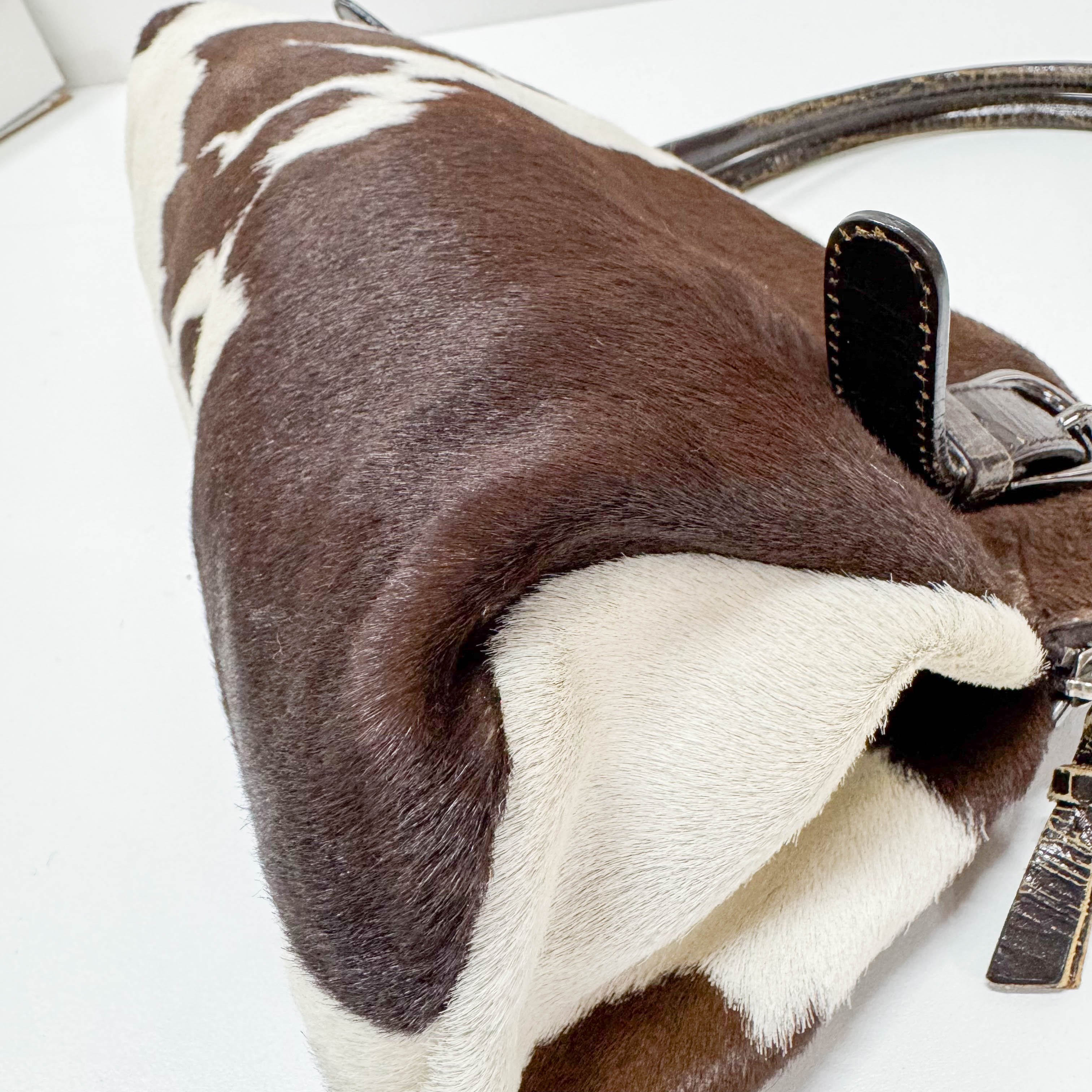 Cow Print Brown/White Pony Hair Shoulder Bag