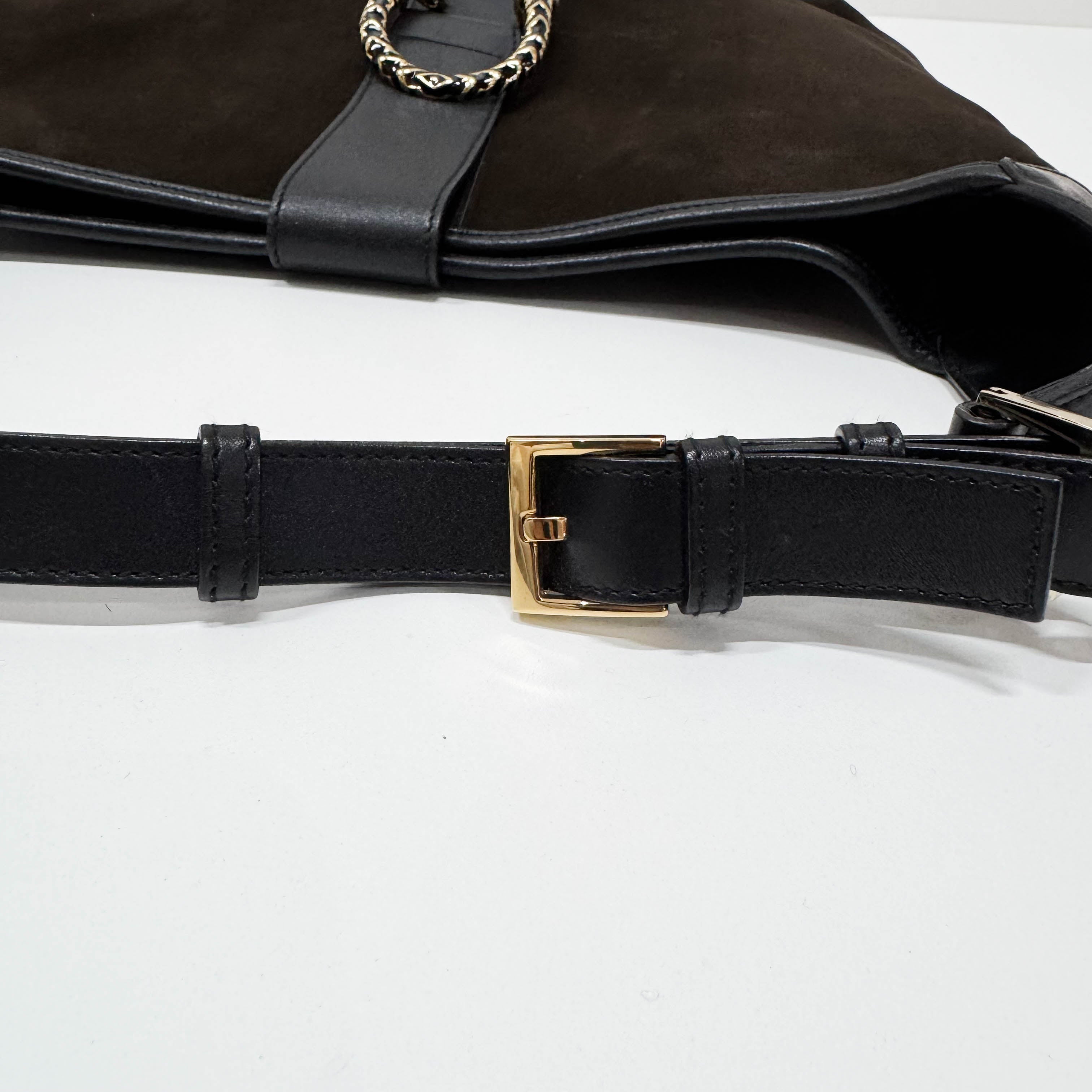 Dionysus Dark Brown Suede Hobo Bag