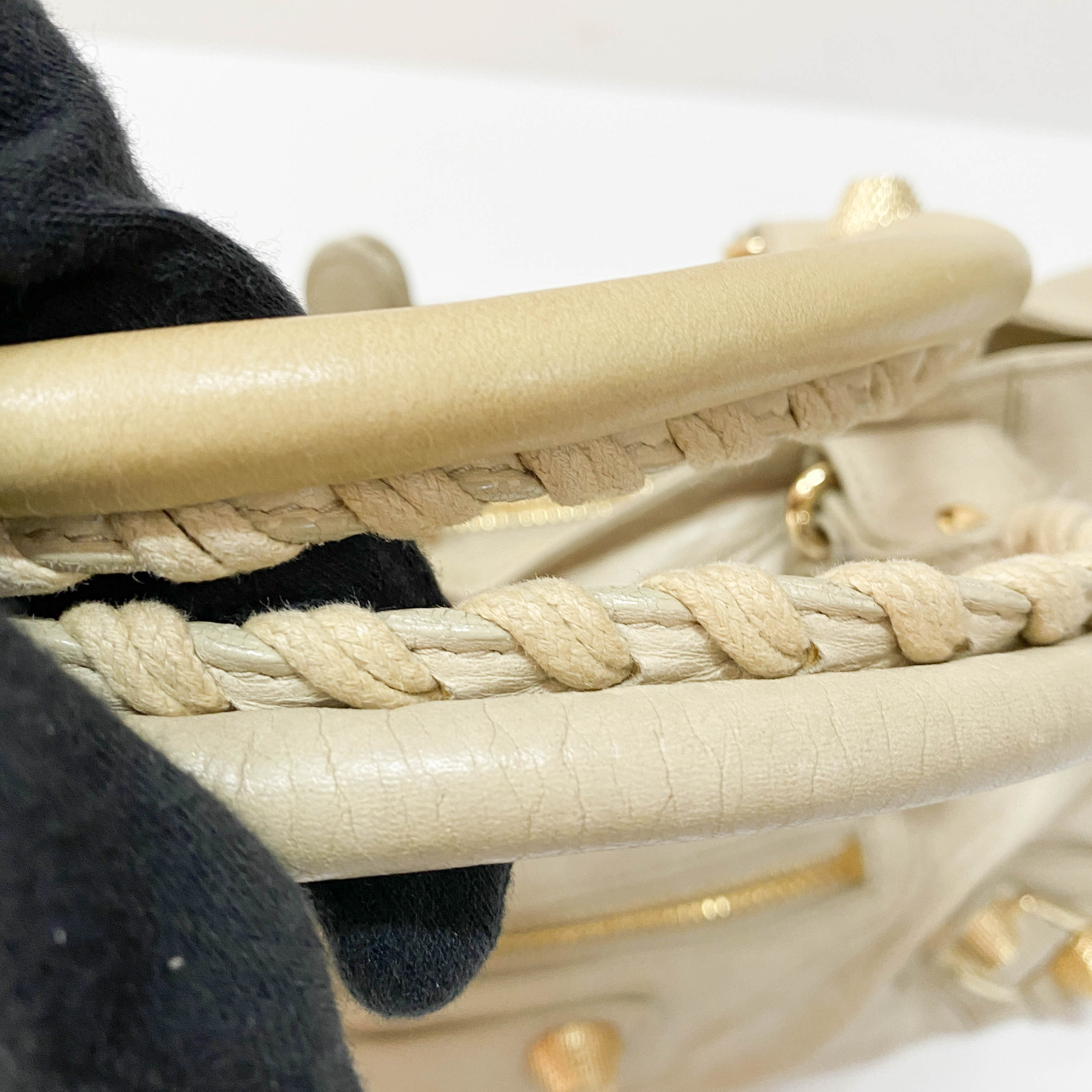 The Part Time Light Beige Calfskin Leather Two Way Bag