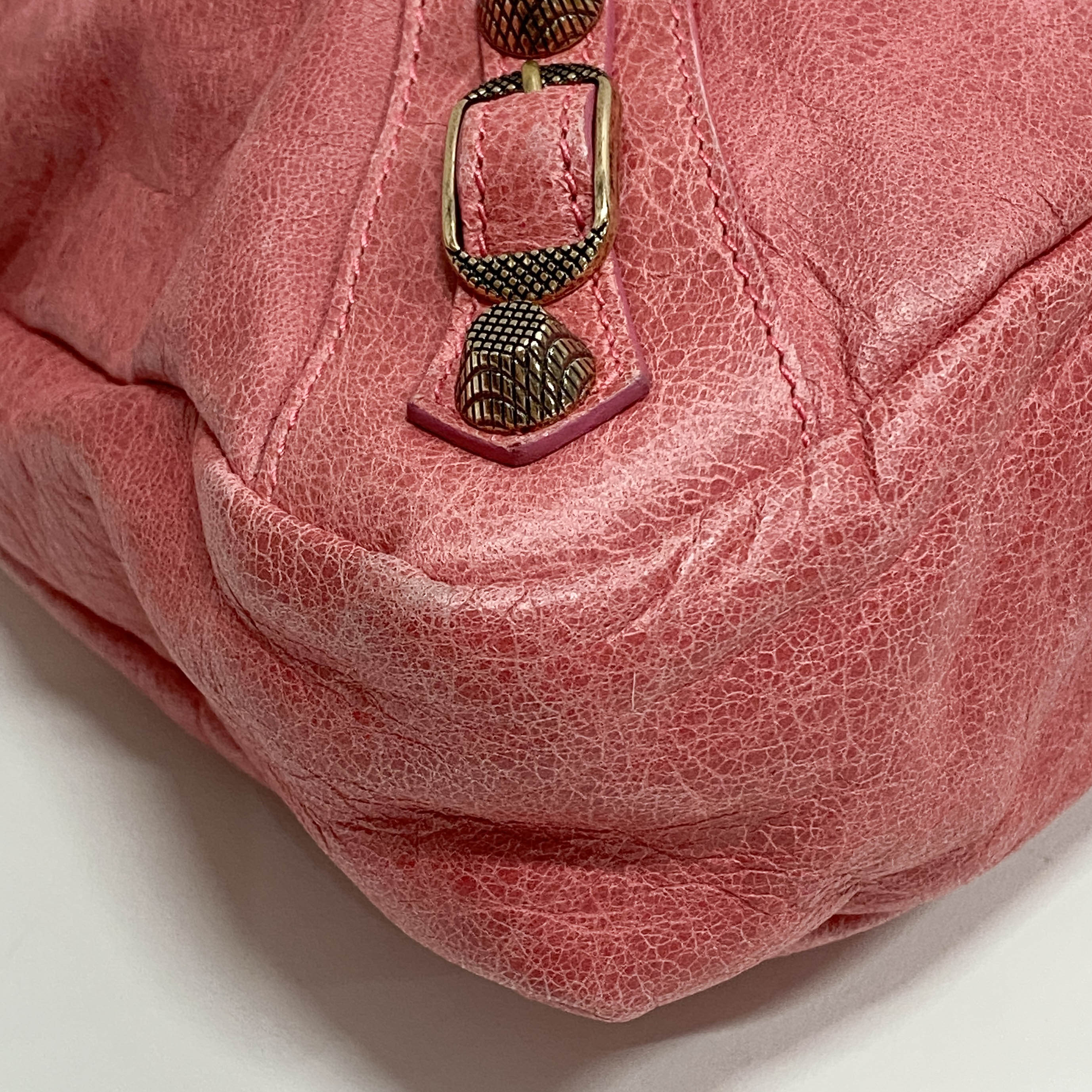 The Town Pink Calfskin Leather Two Way Bag