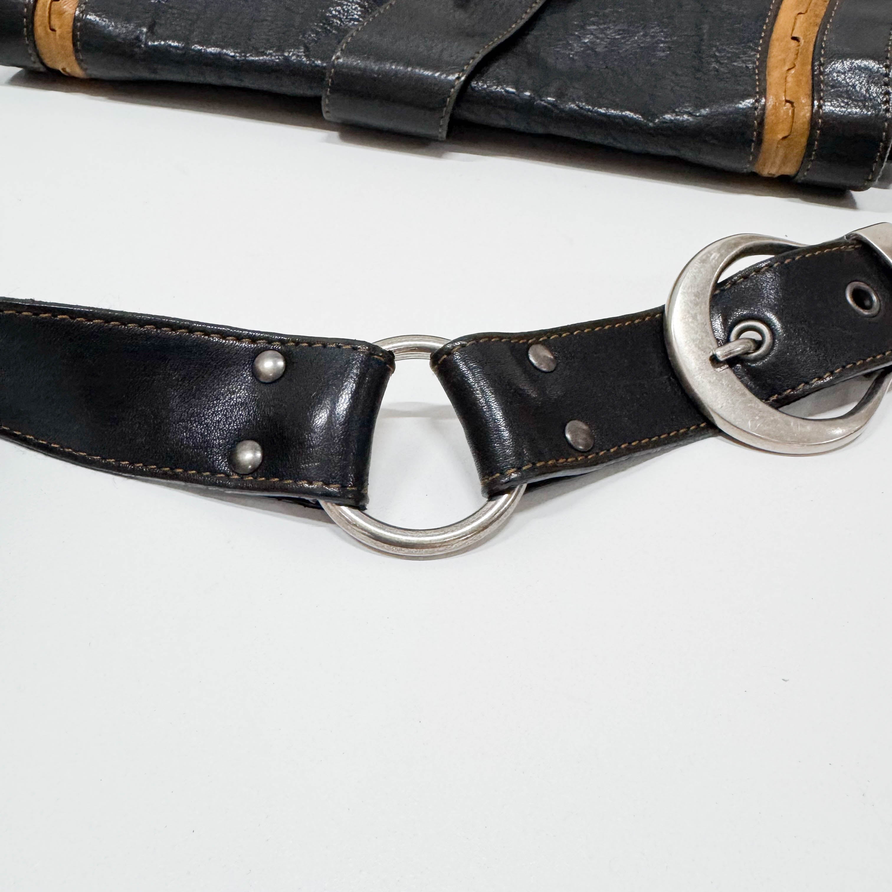 Gaucho Black Leather Shoulder Bag