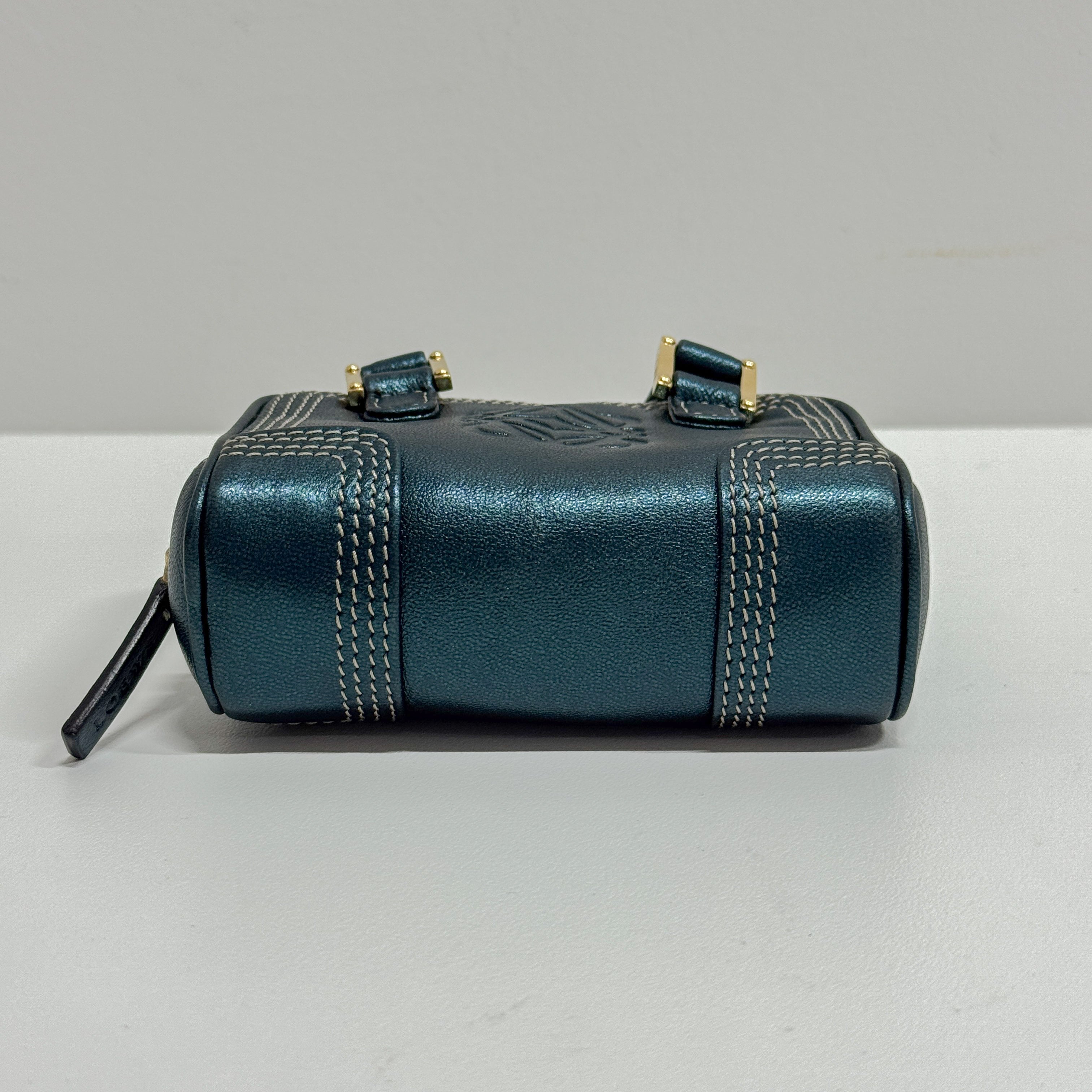 Amazona Micro Mini Blue Leather Two Way Bag