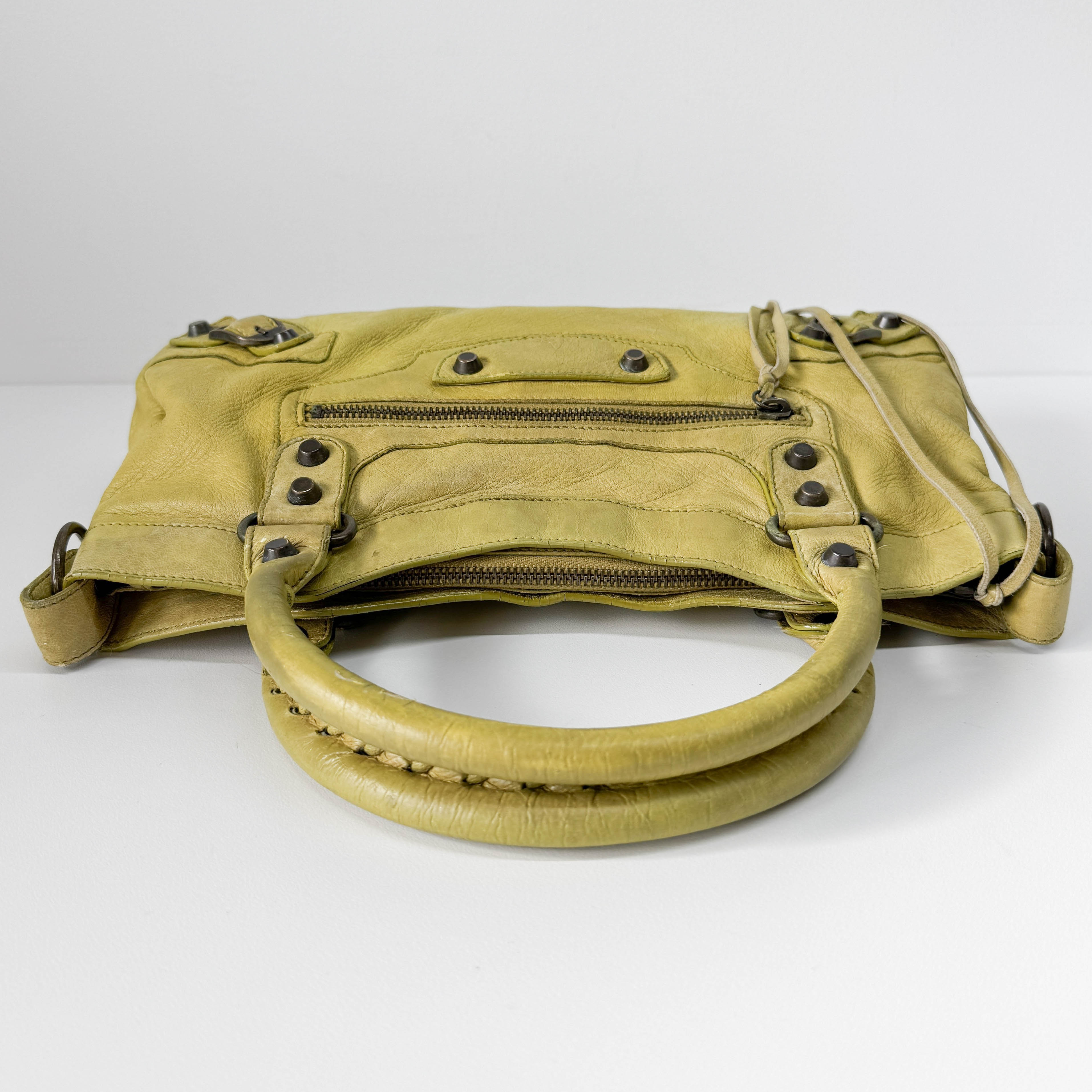 The First Soft yellow Calfskin Leather Two Way Bag