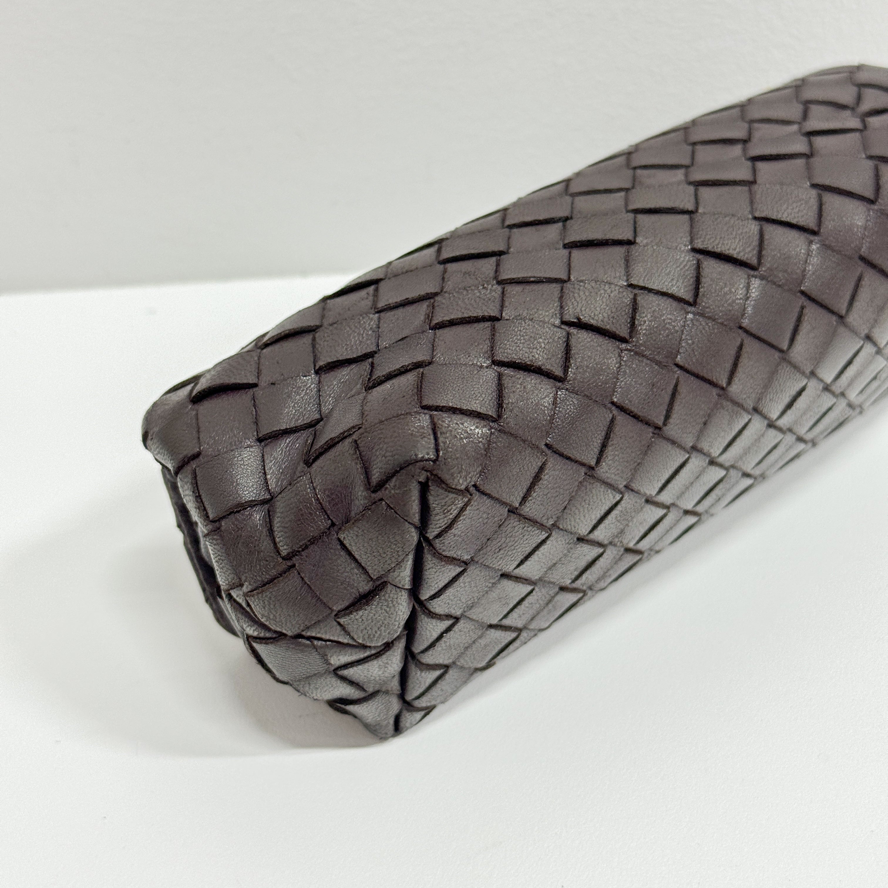 Intrecciato Brown Leather Pouch