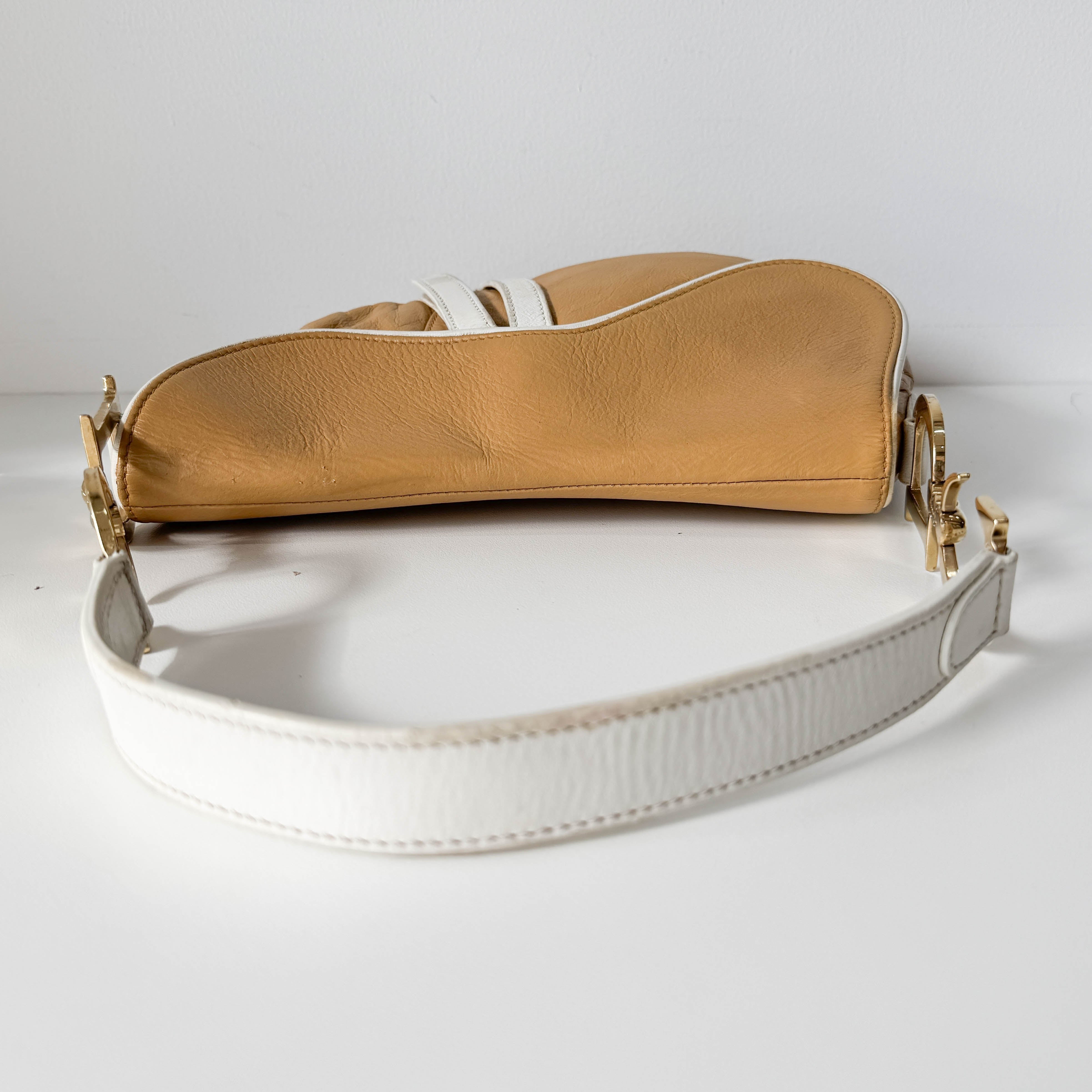 Saddle Beige Leather Shoulder Bag