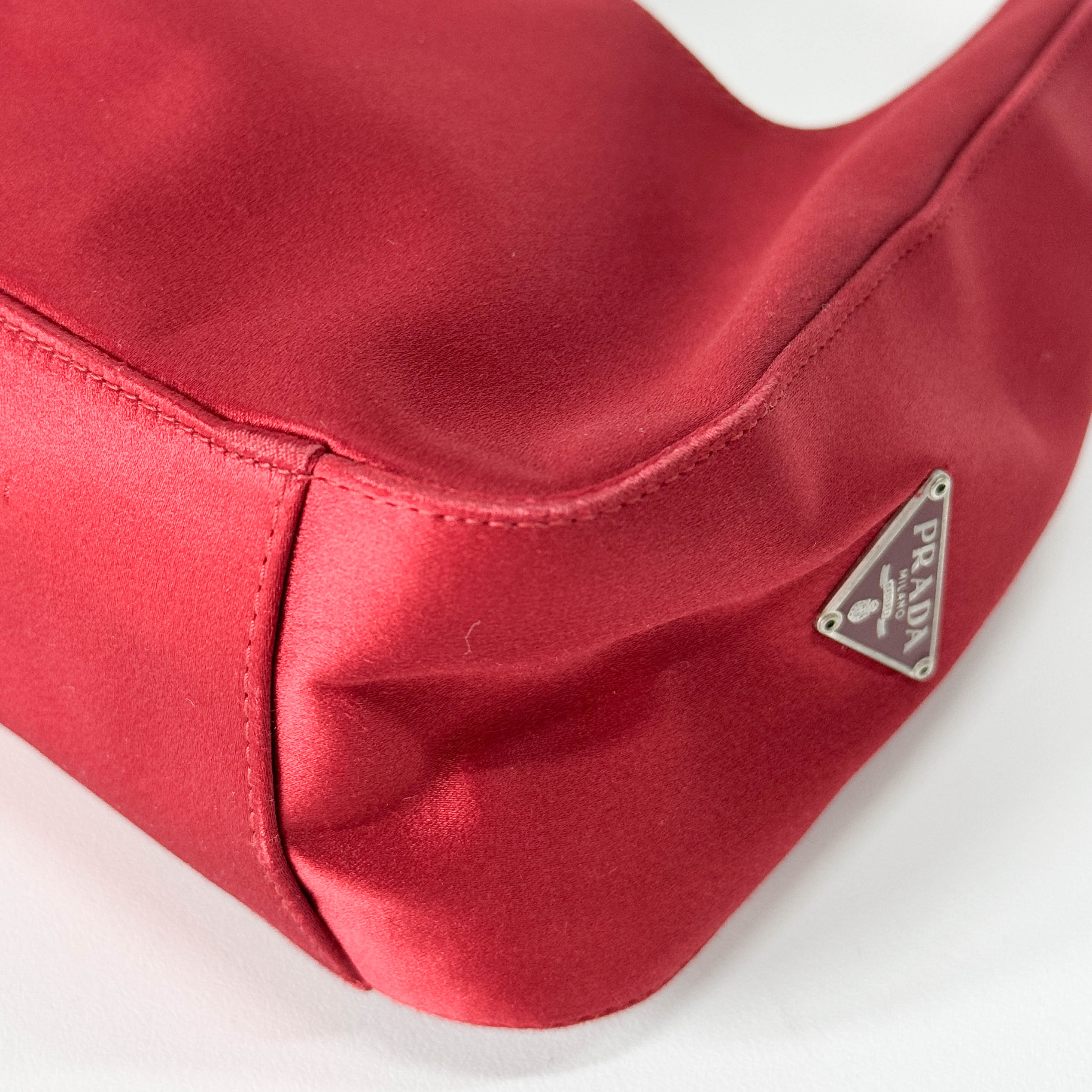 Red Satin Shoulder Bag