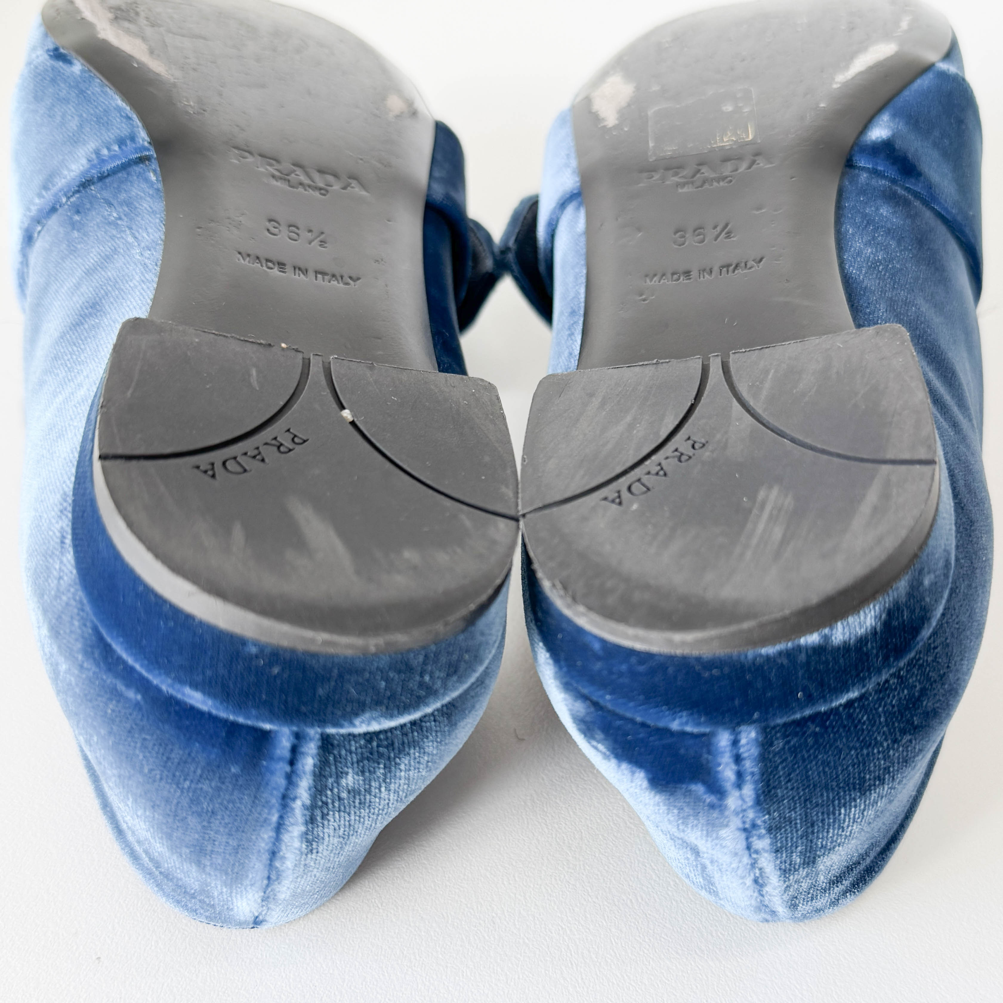 Size 36 1/2 EU Leopard Print Blue Velvet Loafers