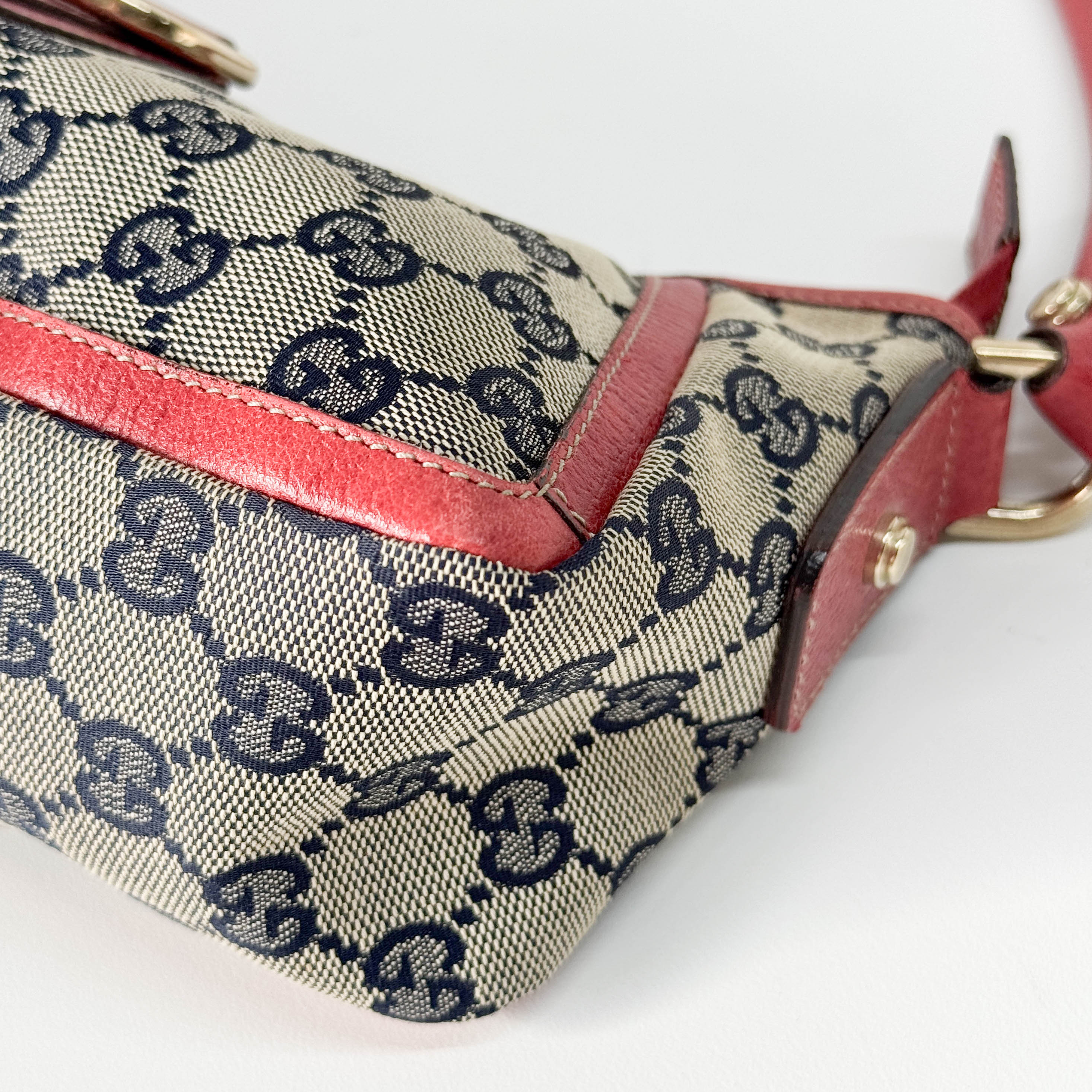 Abbey D-Ring Red Canvas Shoulder Bag