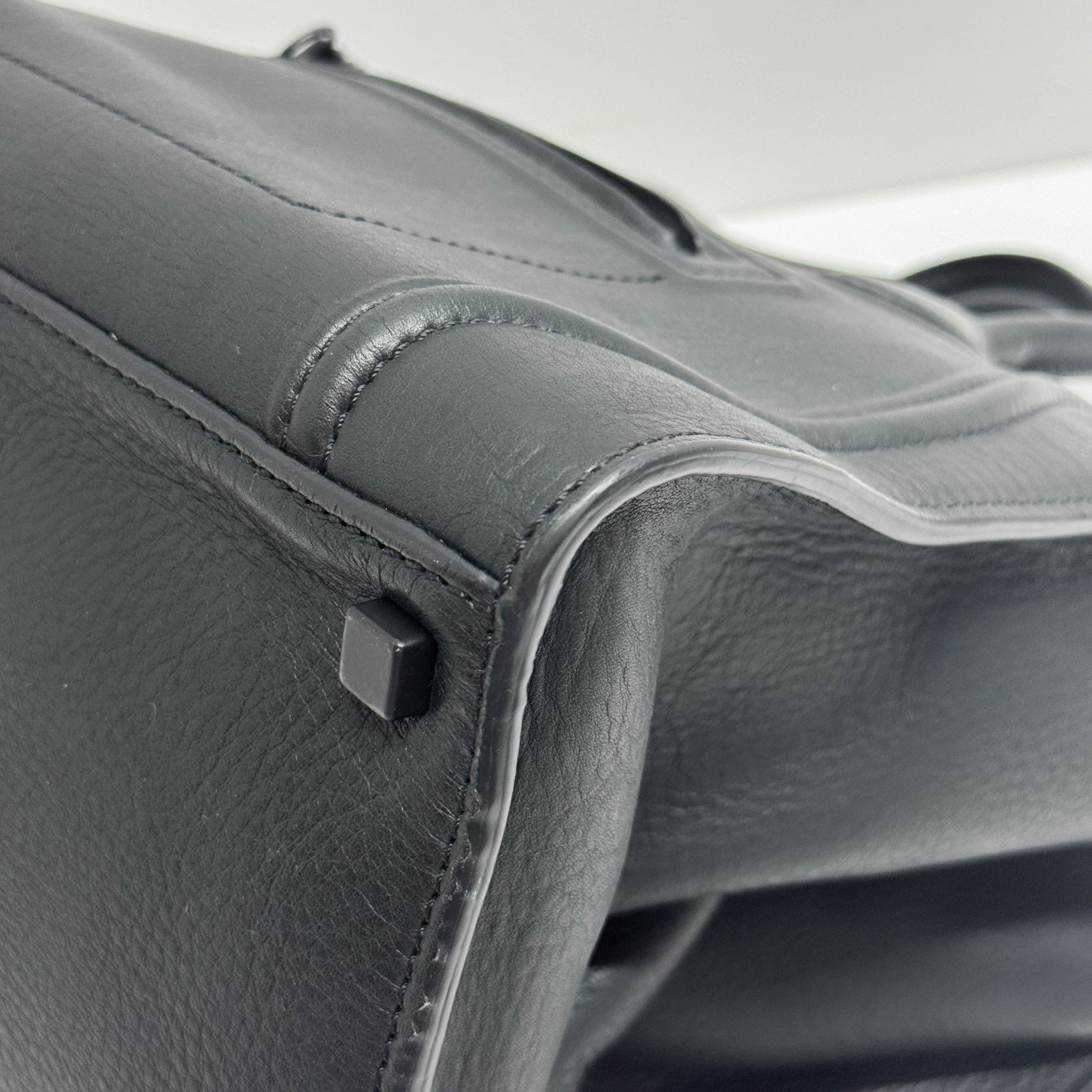 Luggage Black Leather Tote