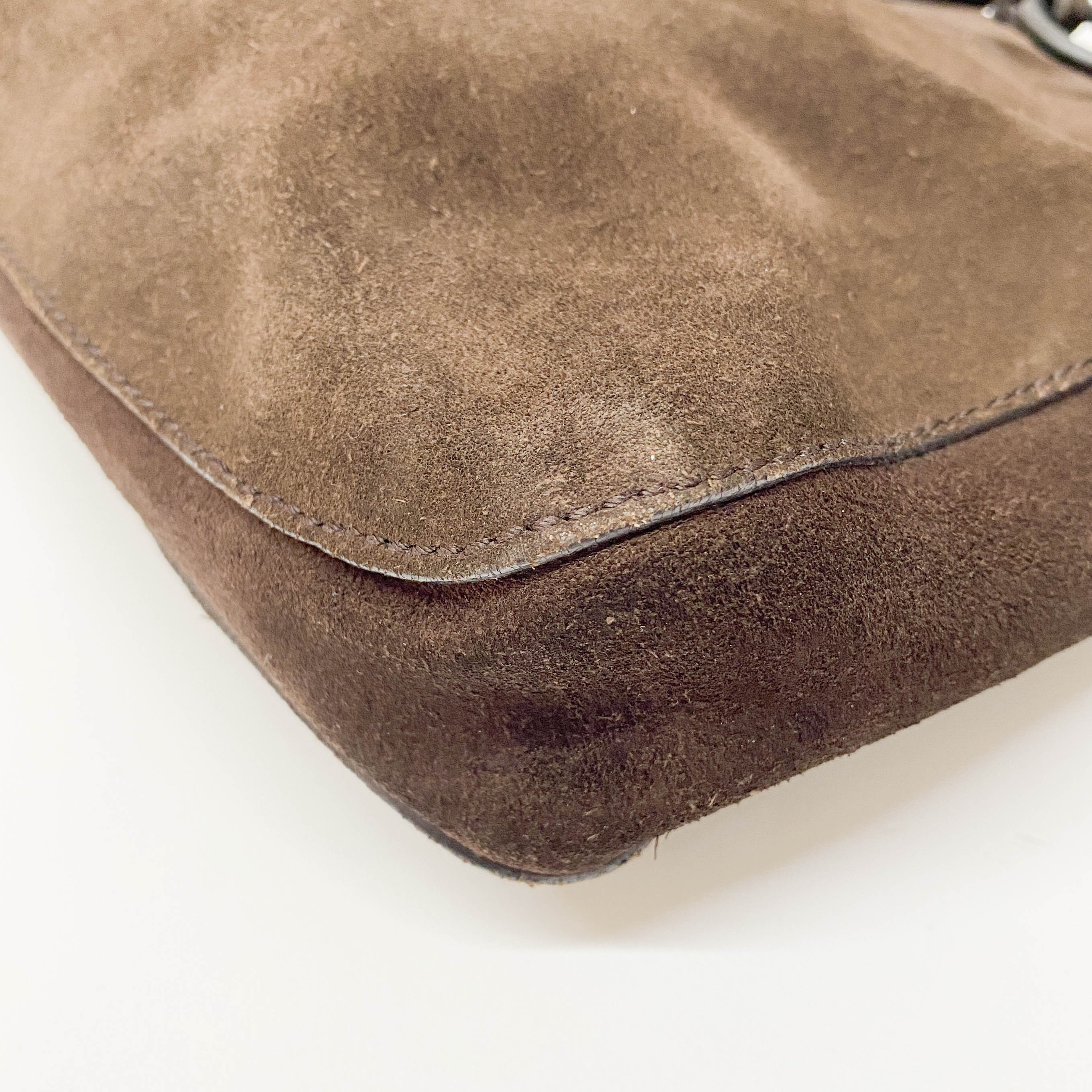 Vintage Brown Suede Shoulder Bag
