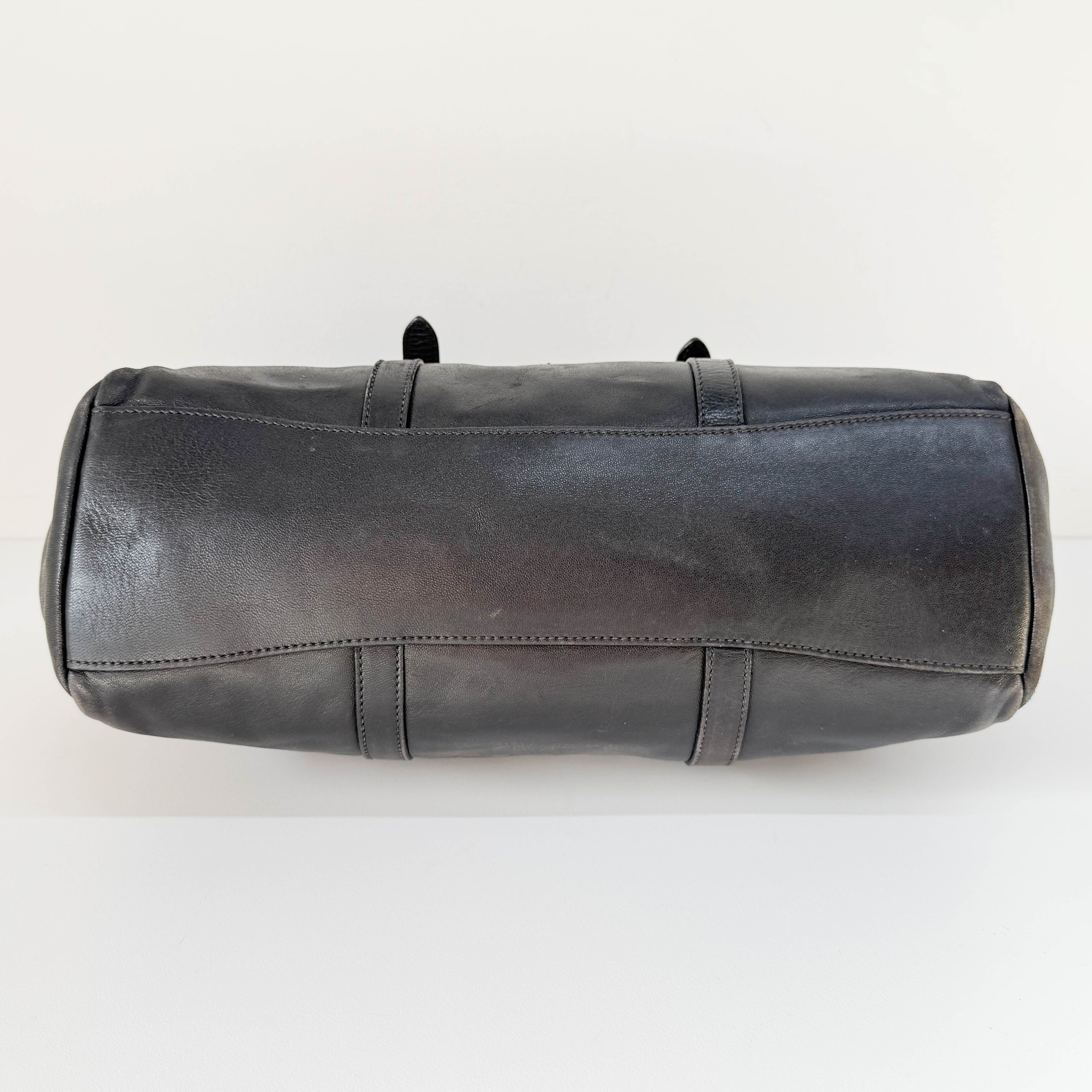 Vintage Black Leather Hand Bag