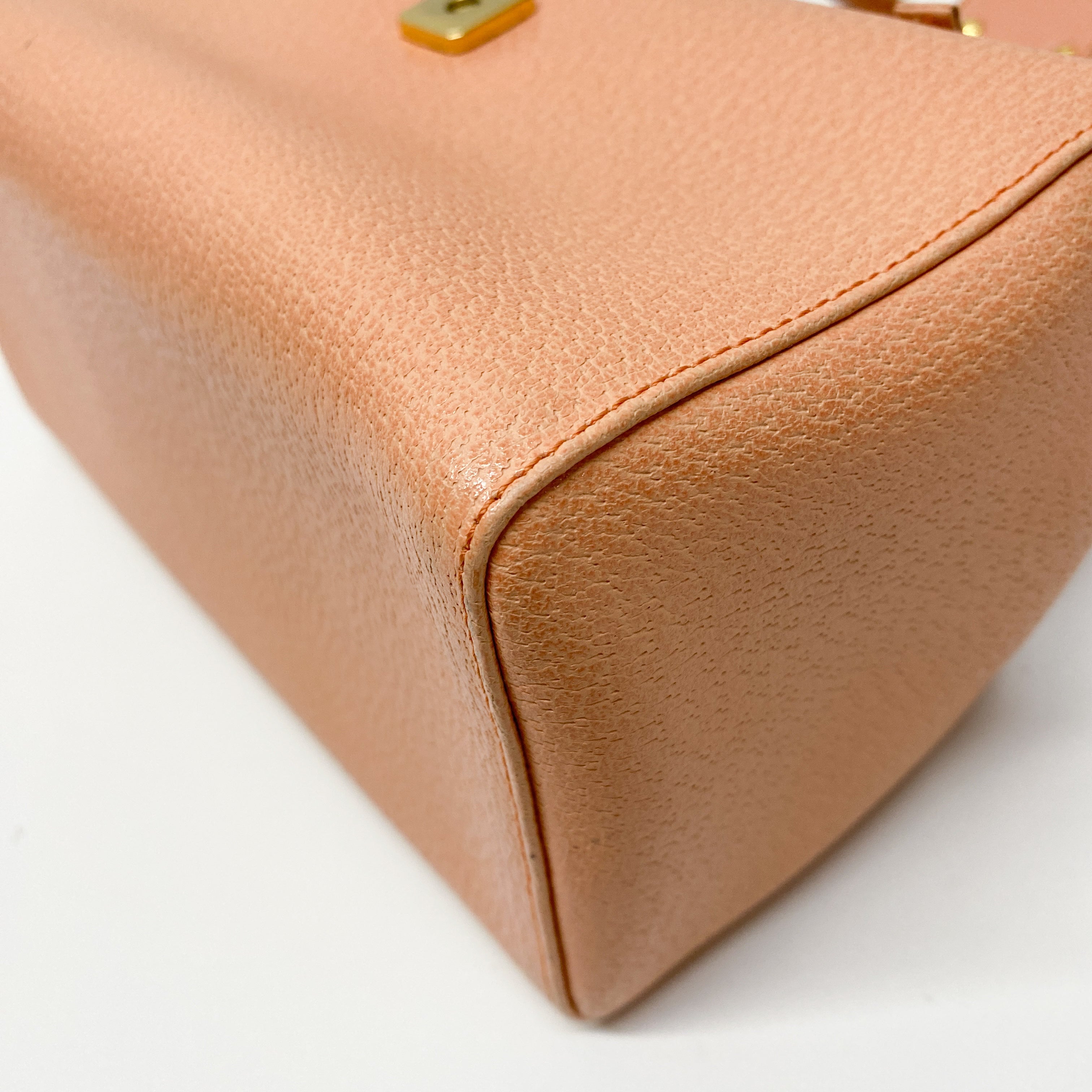 Mamma Baguette Peach Leather Box Bag