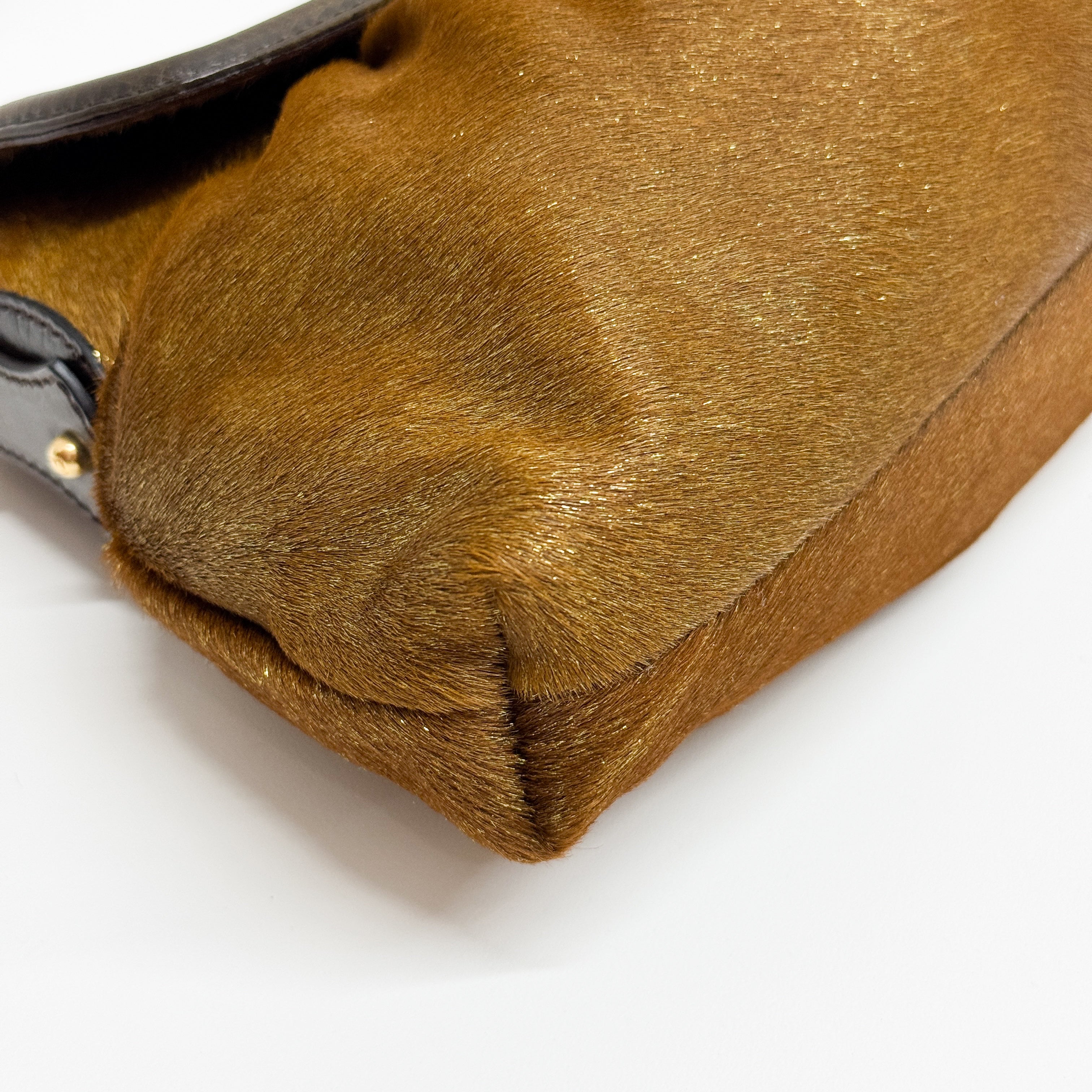 Chef Gold Pony Hair Shoulder Bag