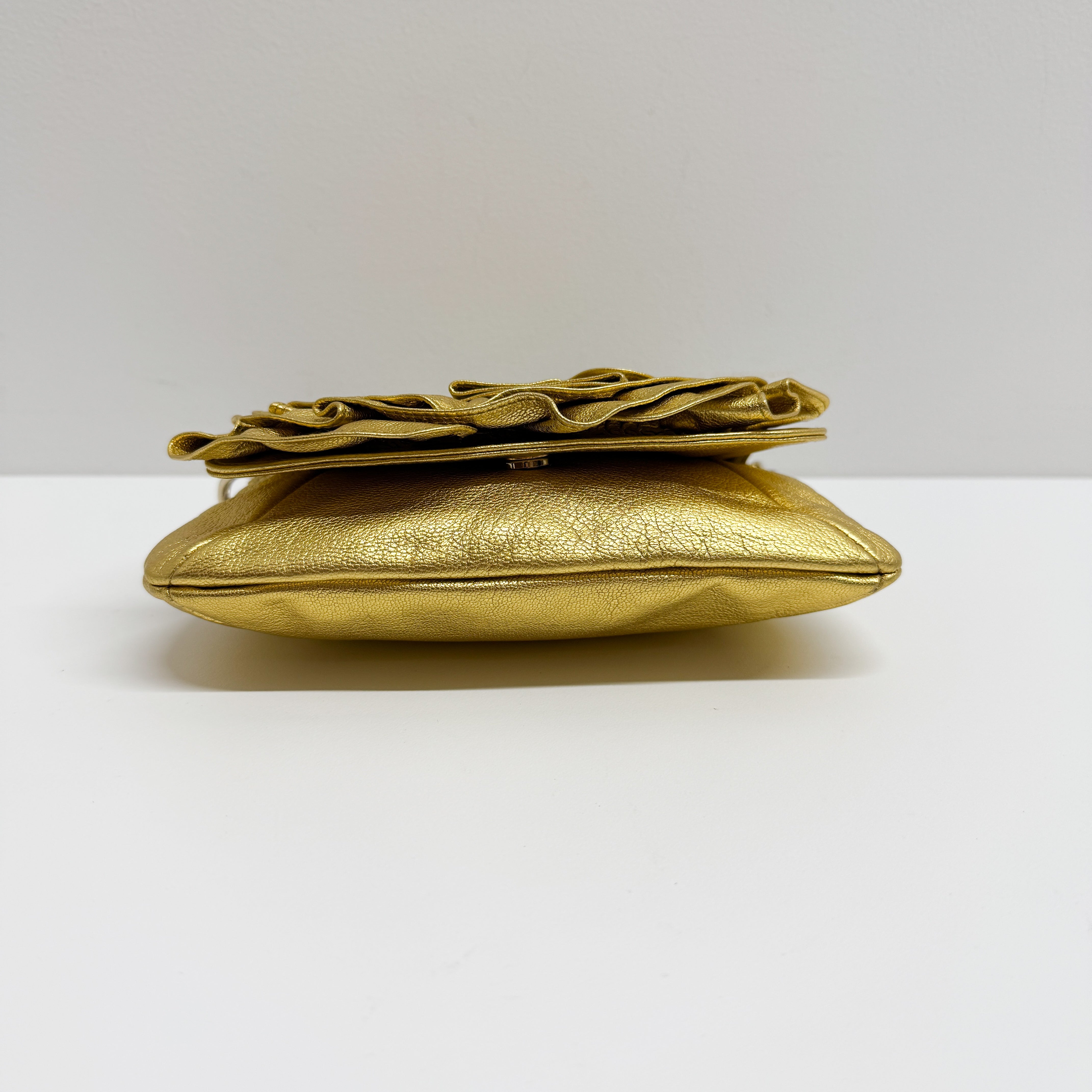 Vintage Mini Gold Leather Hand Bag