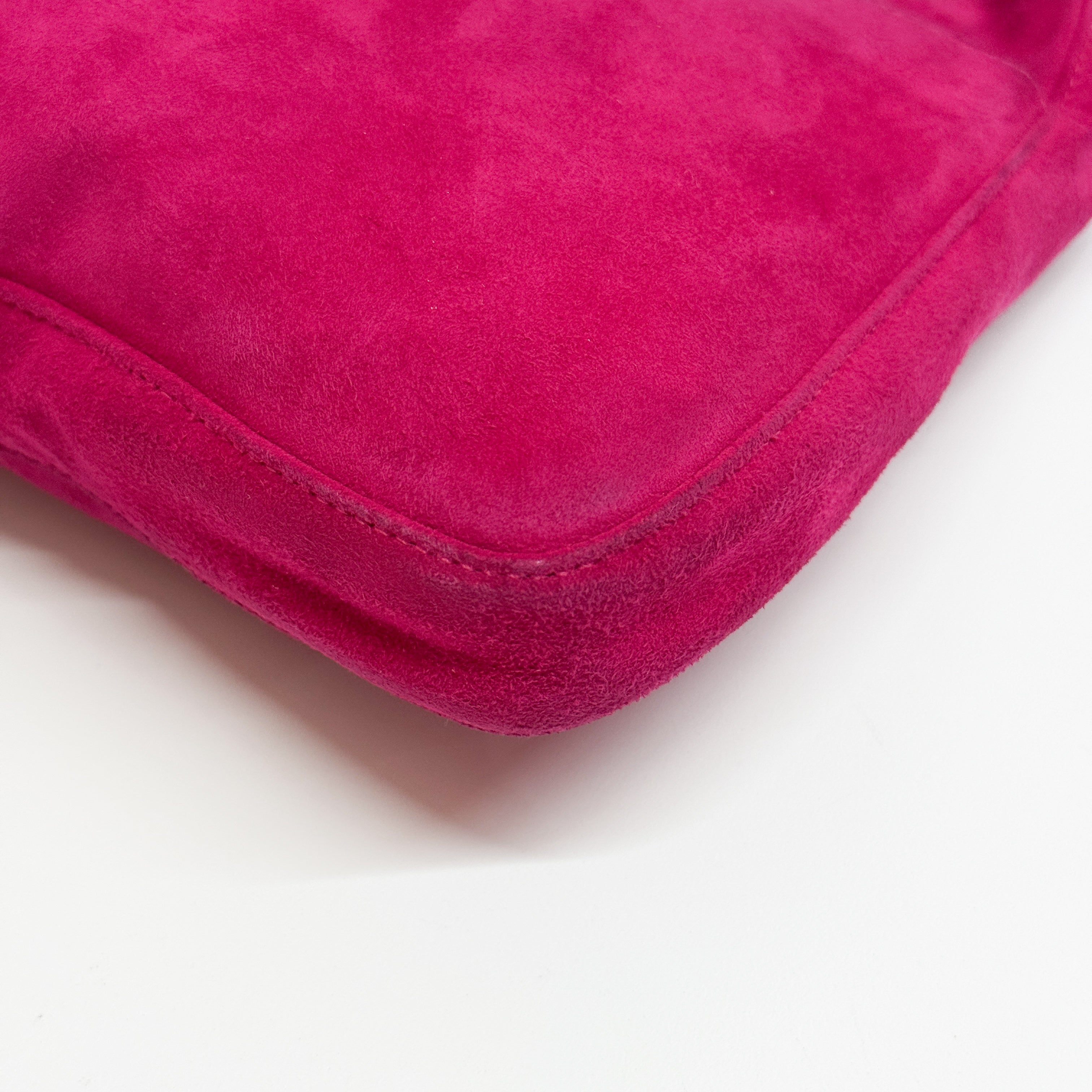 Mamma Baguette Pink Suede Shoulder Bag