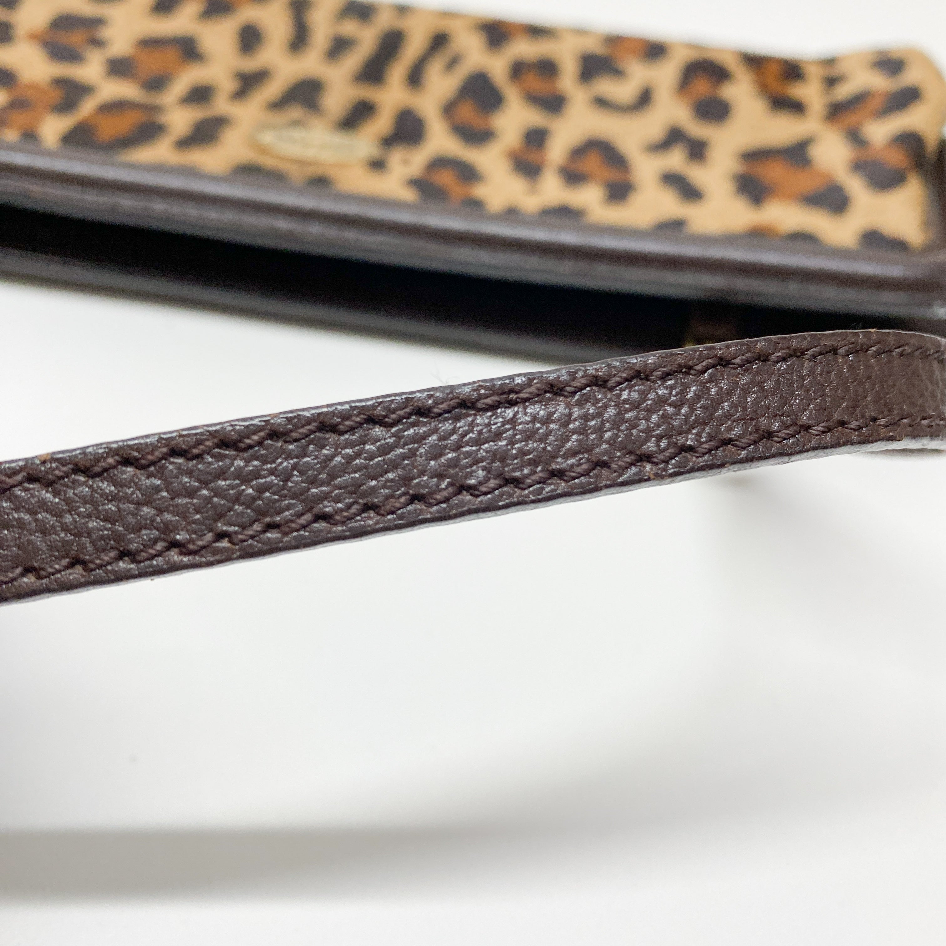 Vintage Brown Leopard Print Pony Hair Two Way Bag