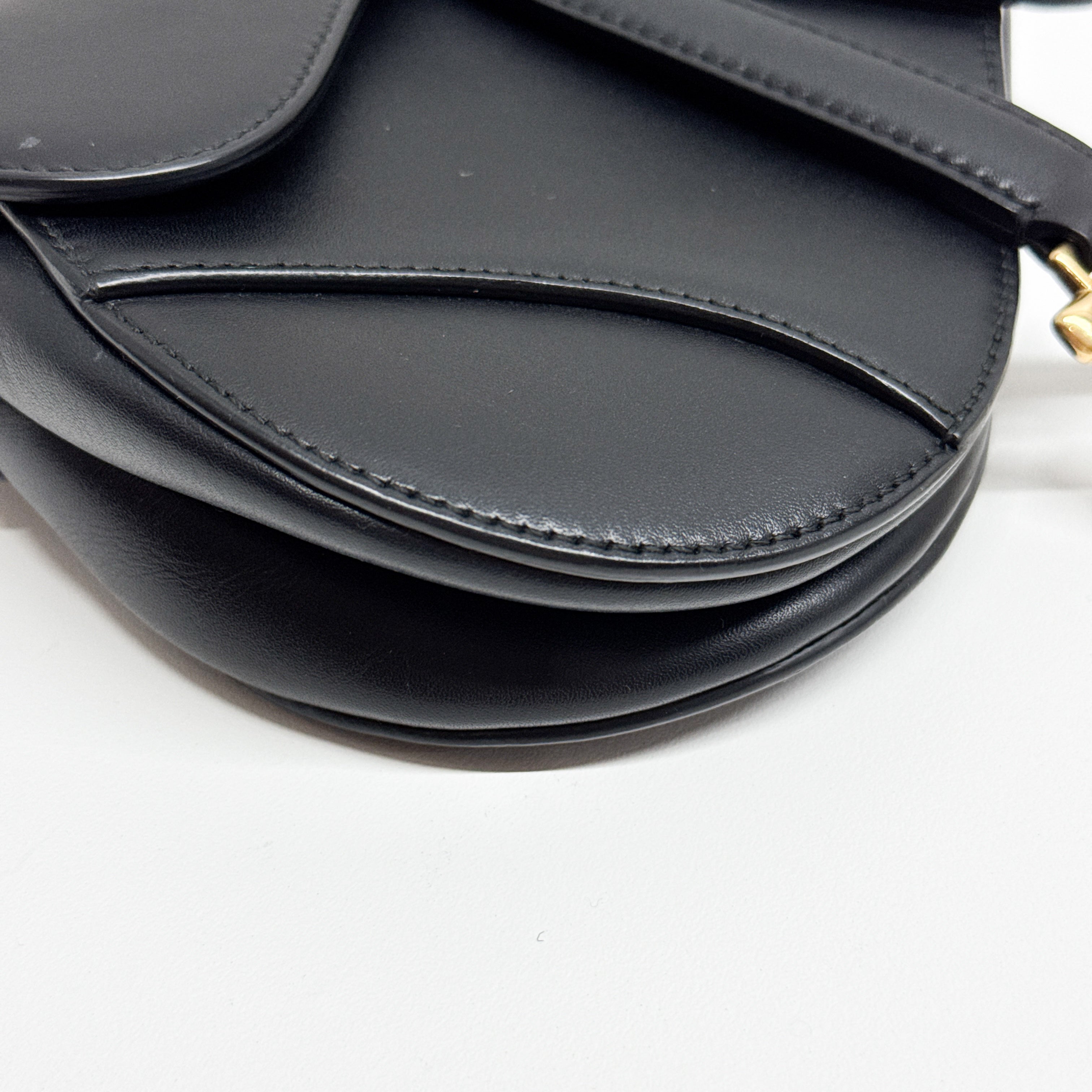 Saddle Black Leather Hand Bag
