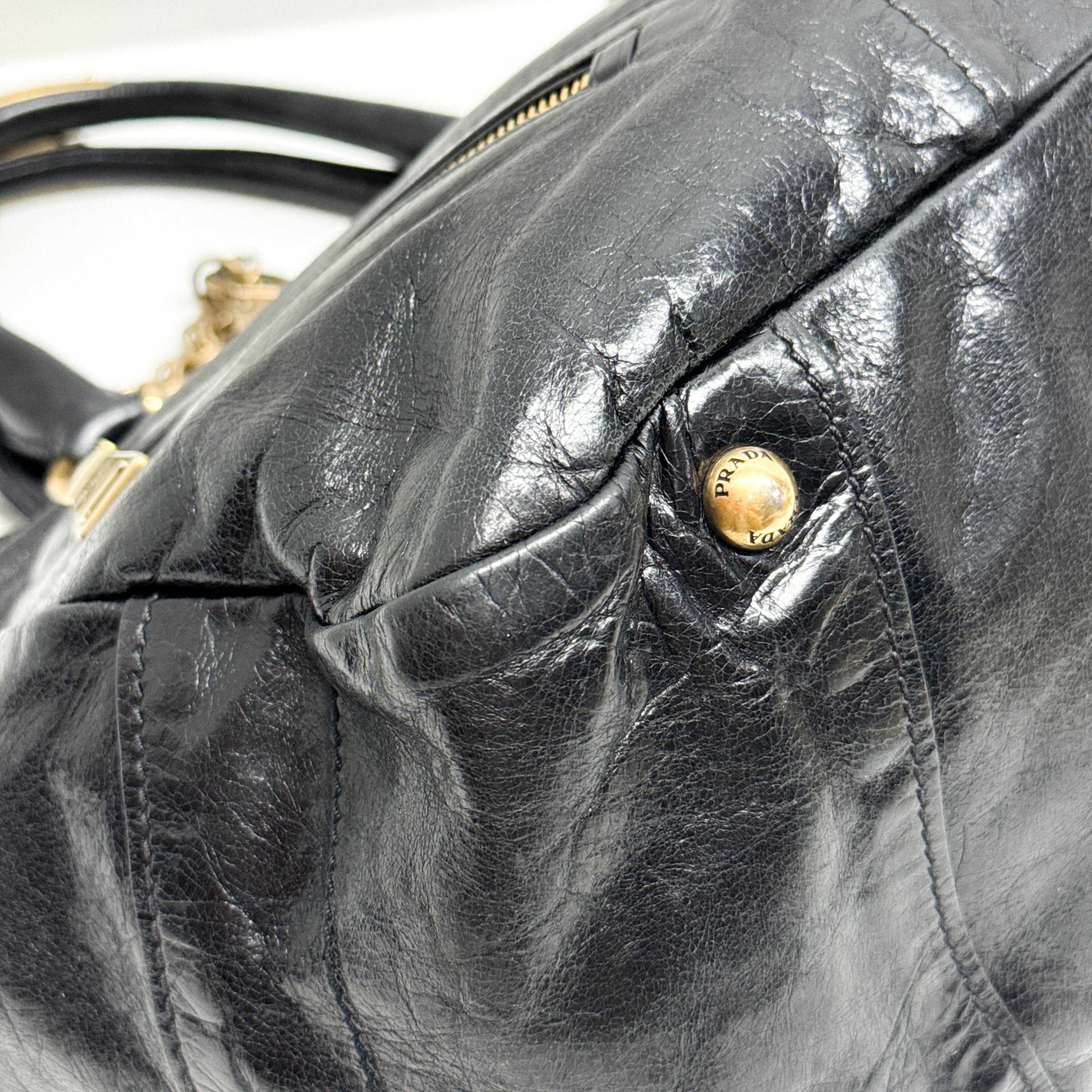 Black Leather Hand Bag