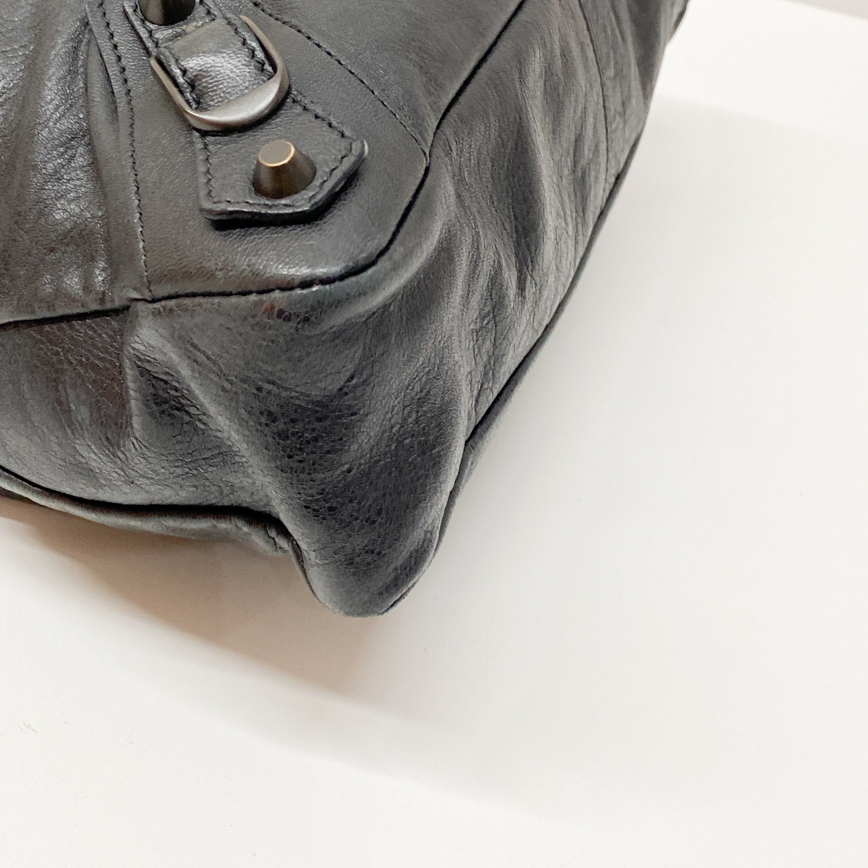 The Town Black Leather Two Way Bag