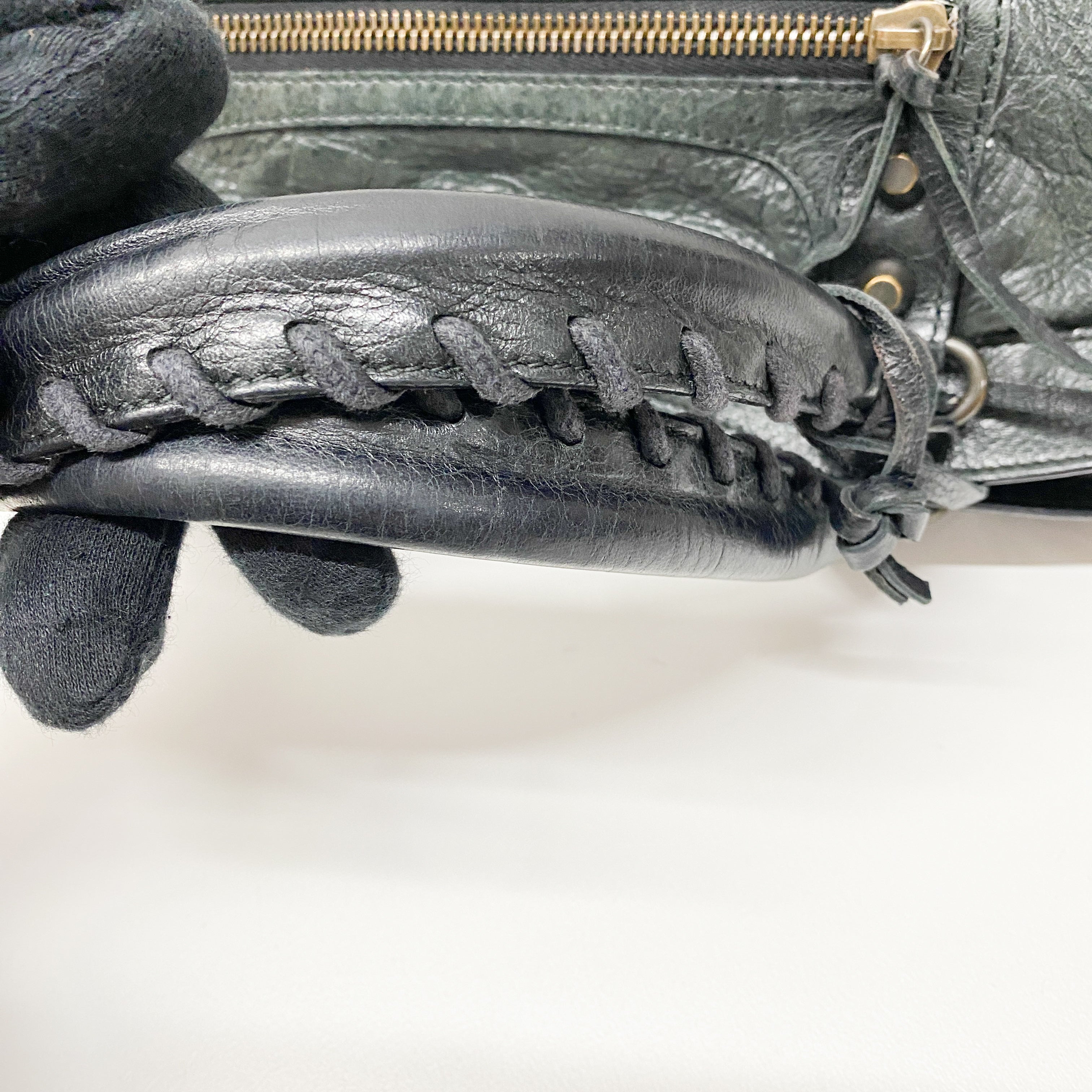 Mini City Black Calfskin Leather Two Way Bag