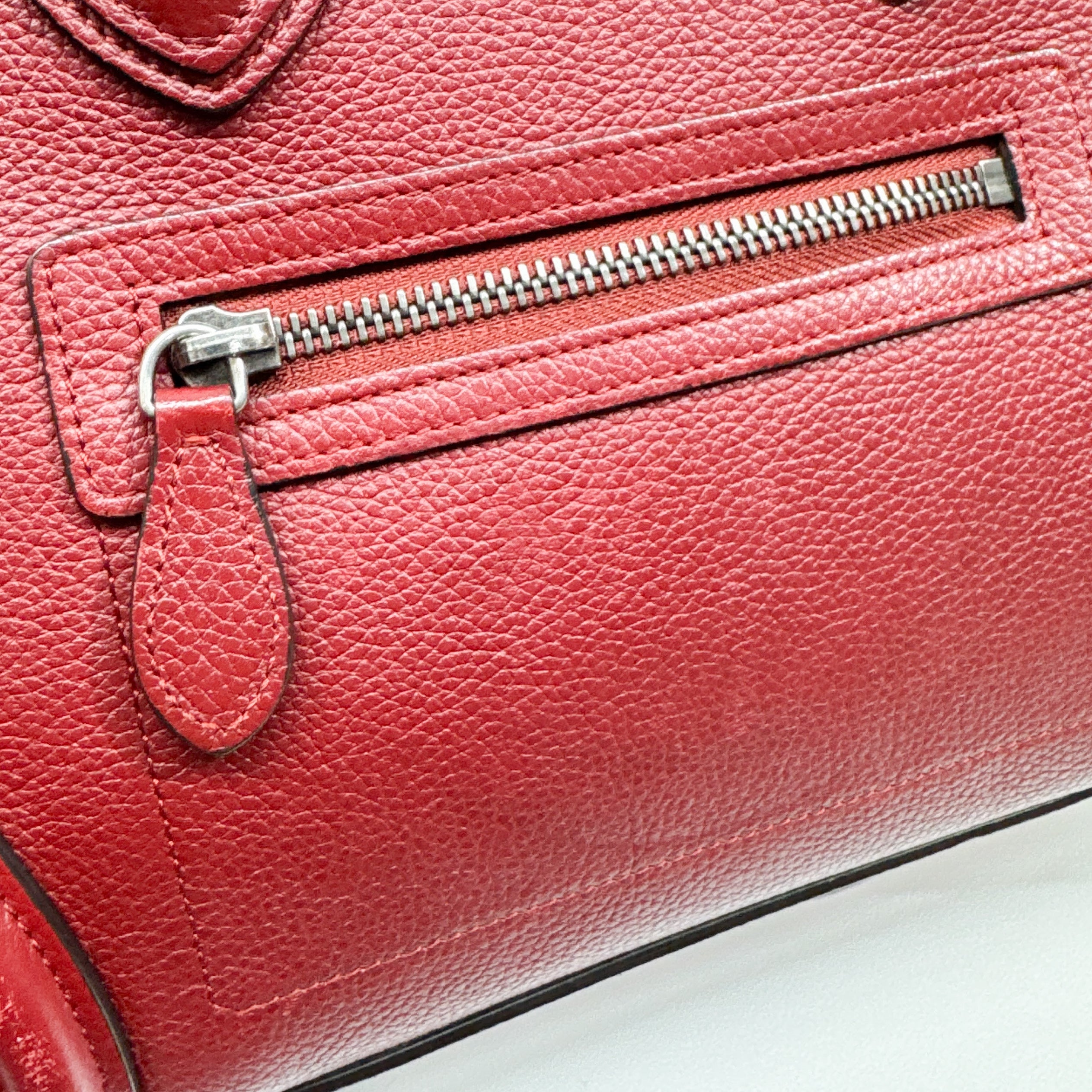 Vintage Red Leather Hand Bag