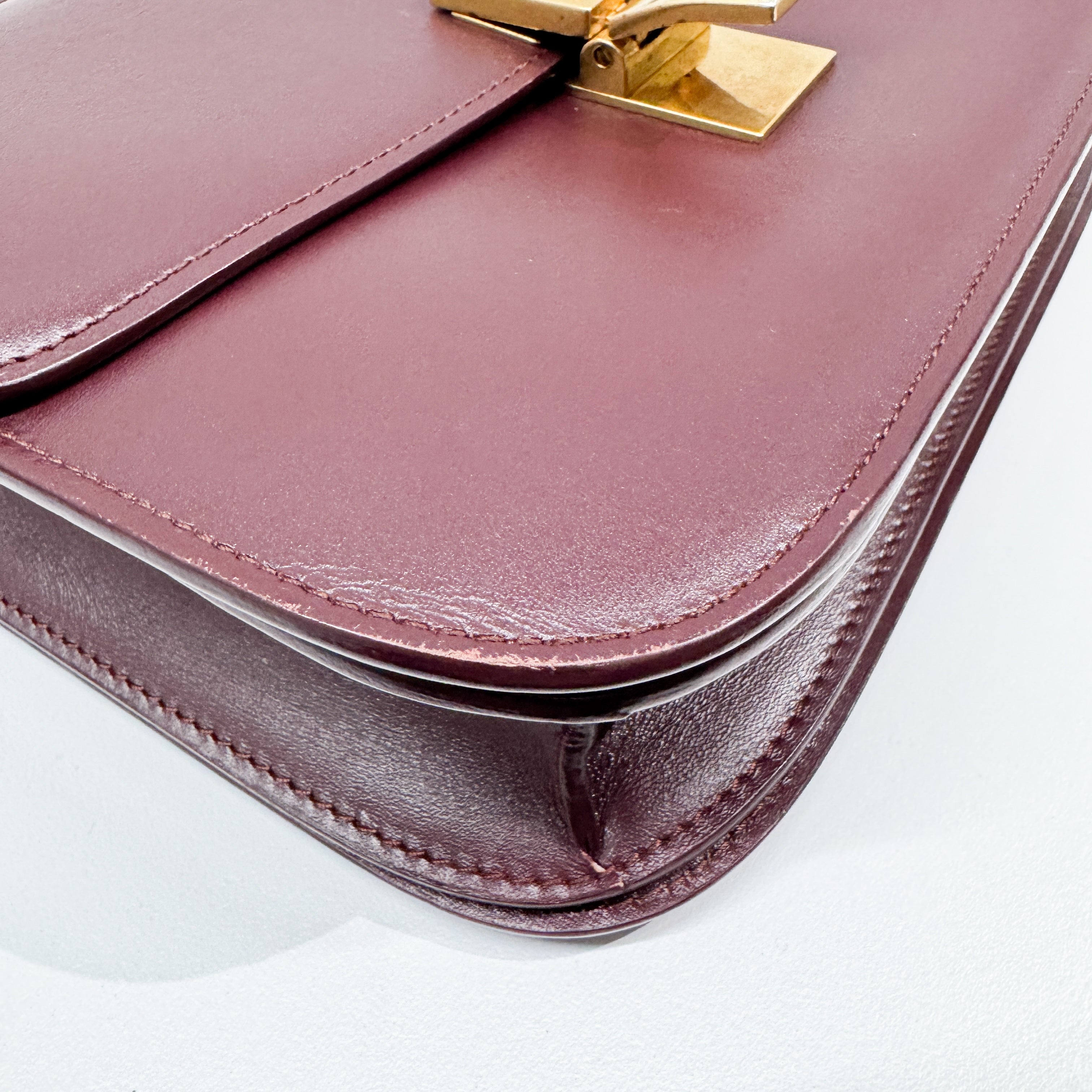 Vintage Red Leather Shoulder Bag