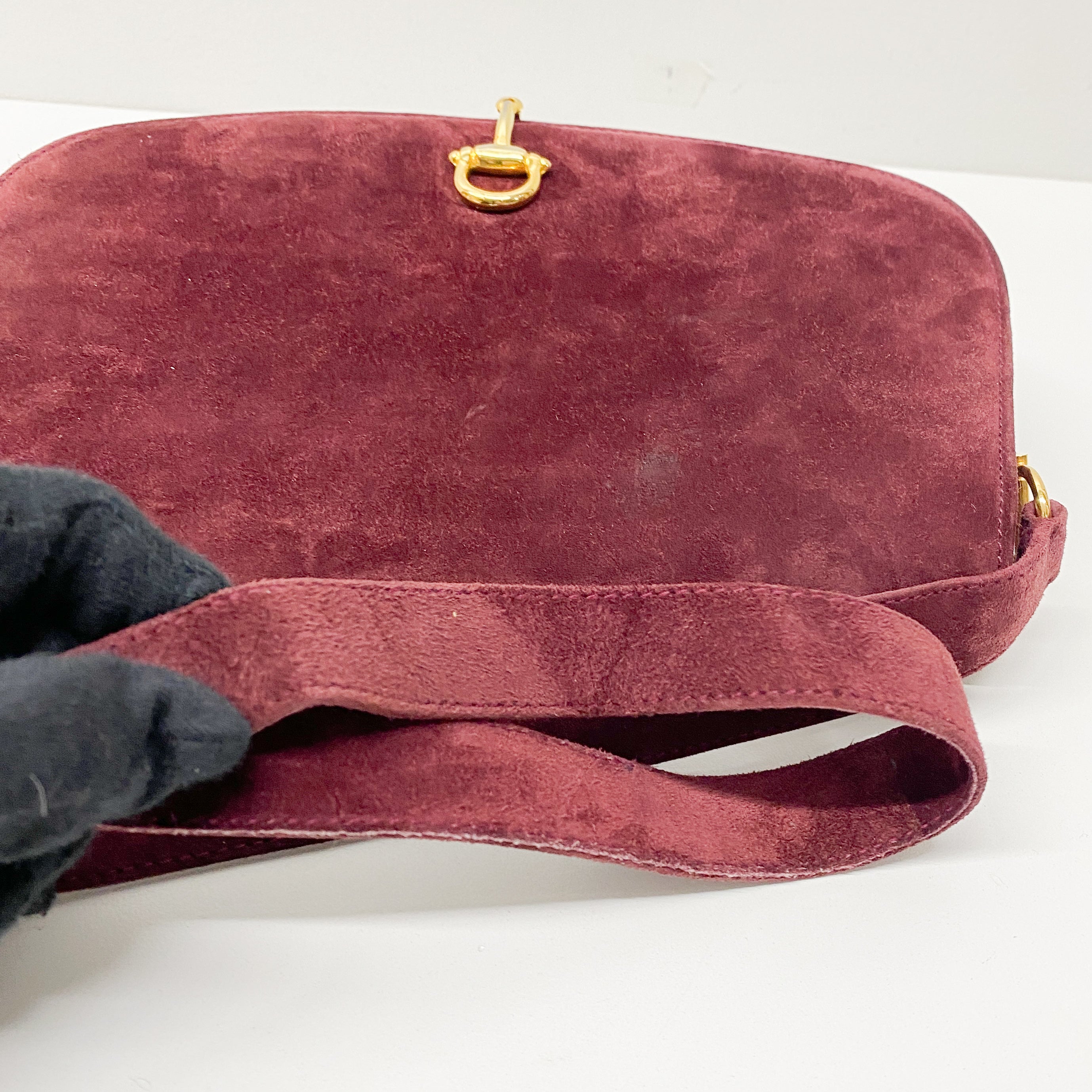 Red Suede Shoulder Bag