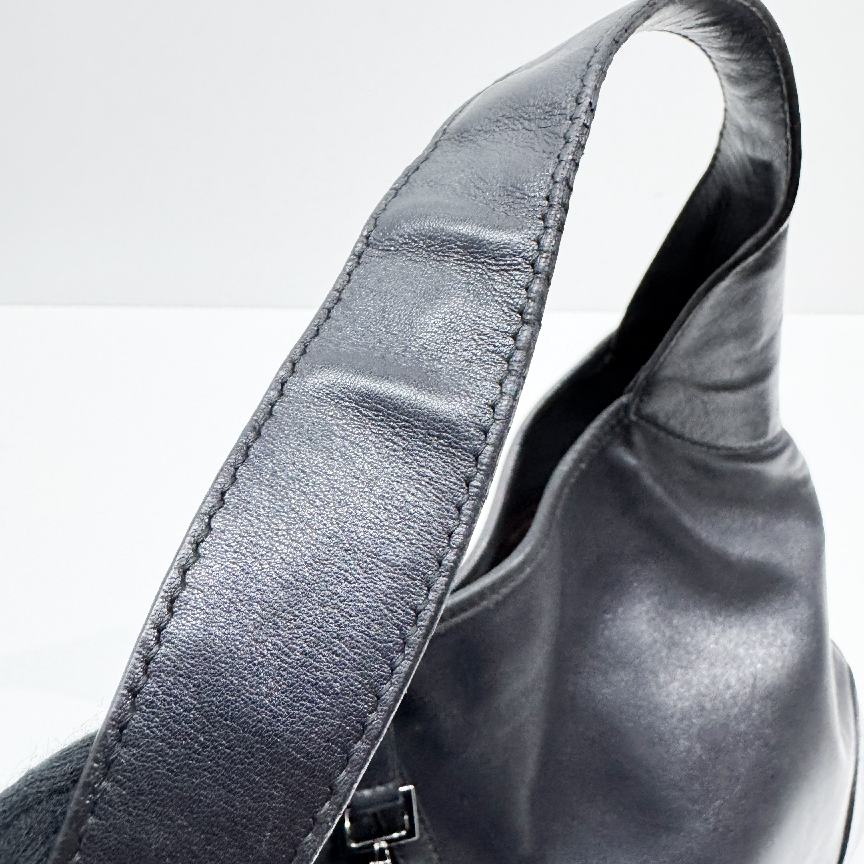 Black Leather Hobo Bag