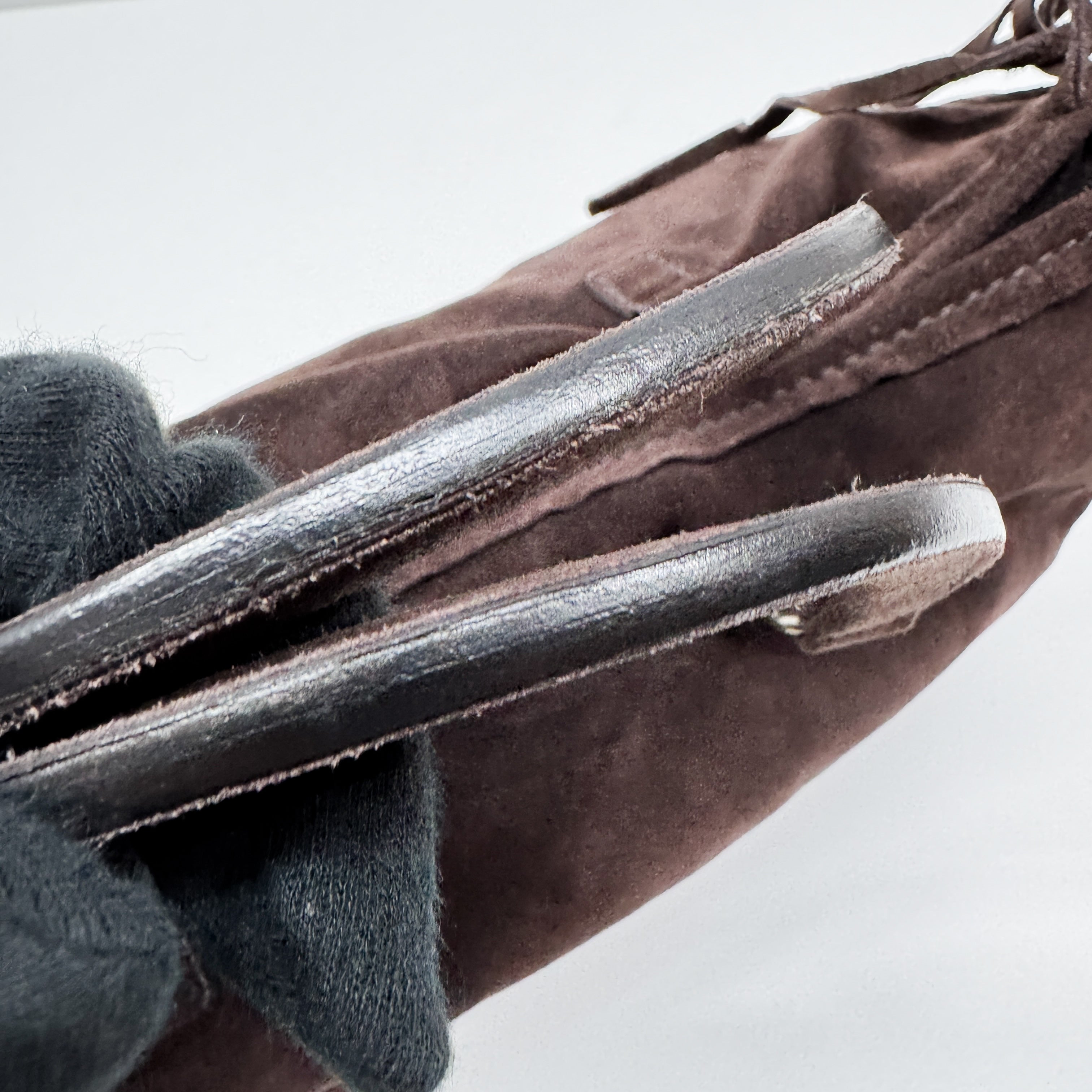 Vintage Brown Suede Hand Bag