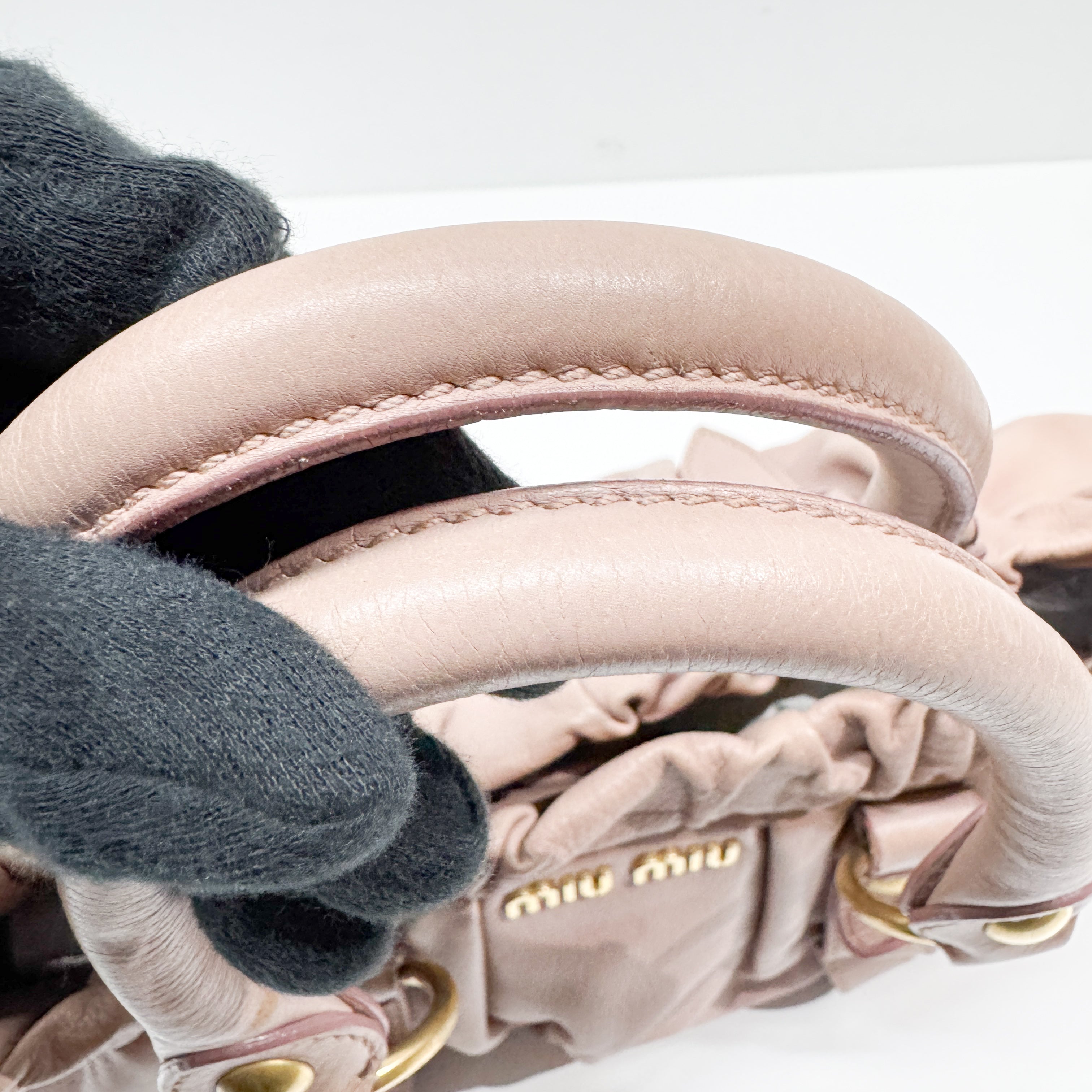 Vitello Pink Leather Two Way Bag